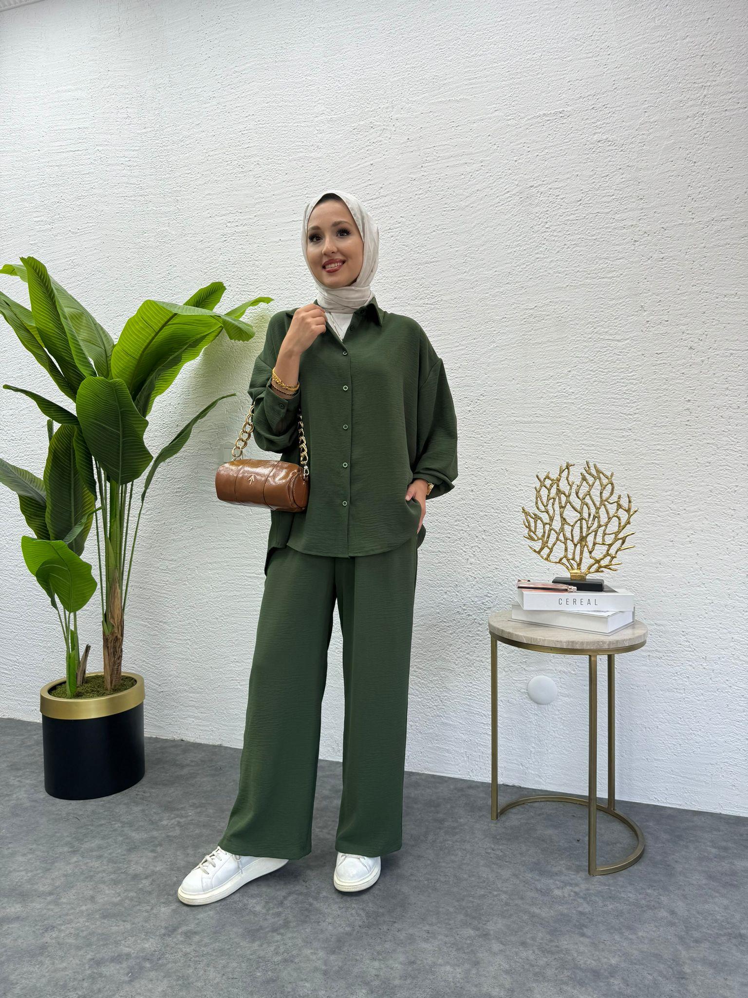 MEYSADESIGN PANTOLON TAKIM Relax Aerobin Takım Yeşil