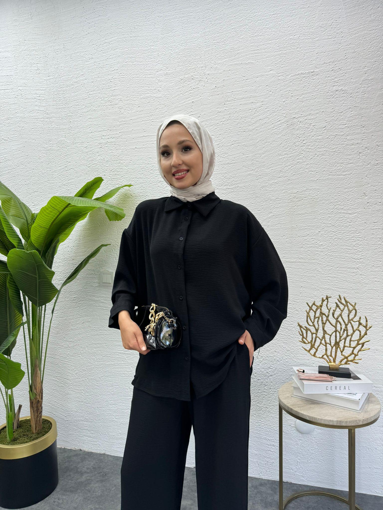 MEYSADESIGN PANTOLON TAKIM Relax Aerobin Takım Siyah
