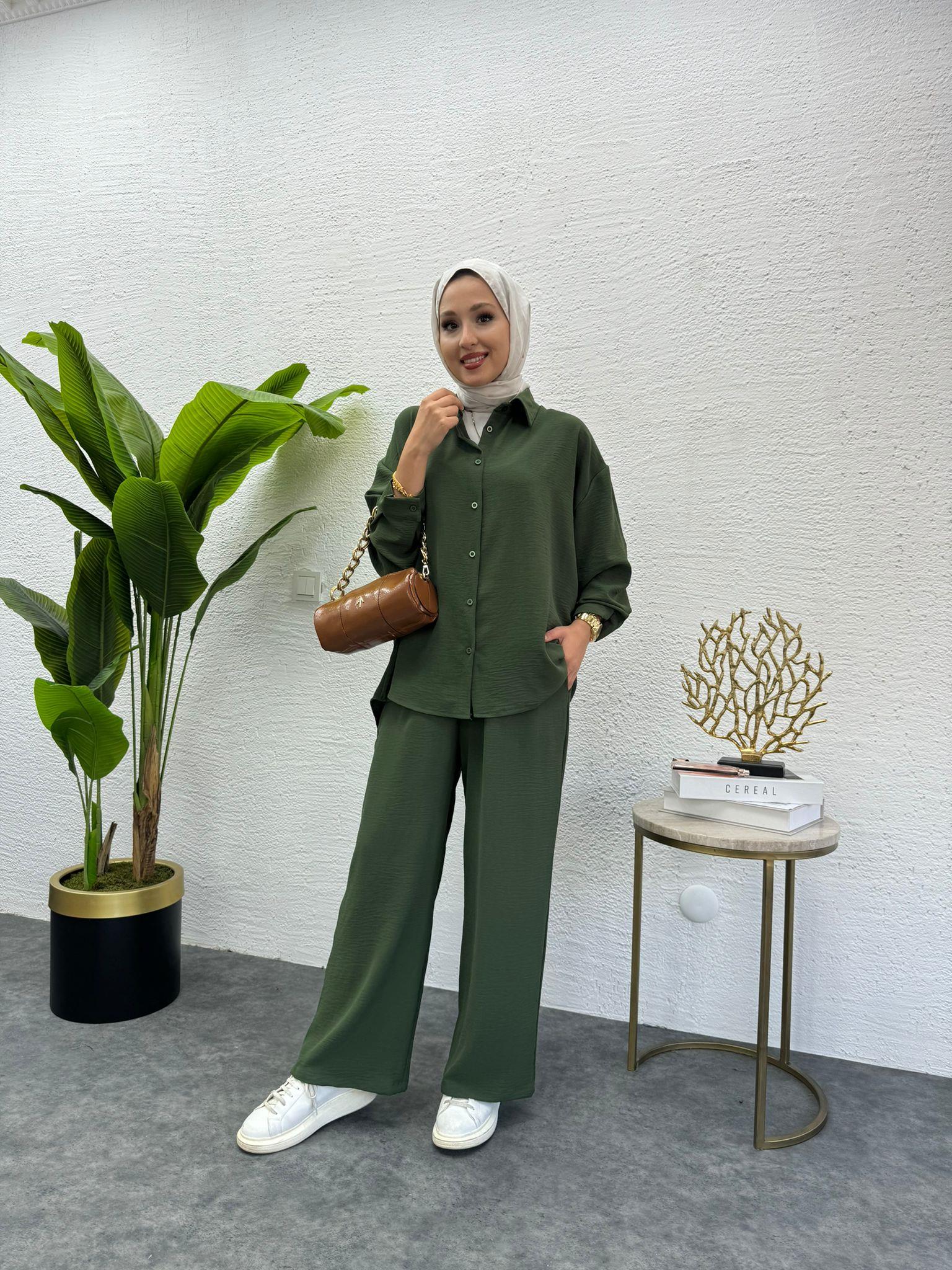 MEYSADESIGN PANTOLON TAKIM Relax Aerobin Takım Yeşil