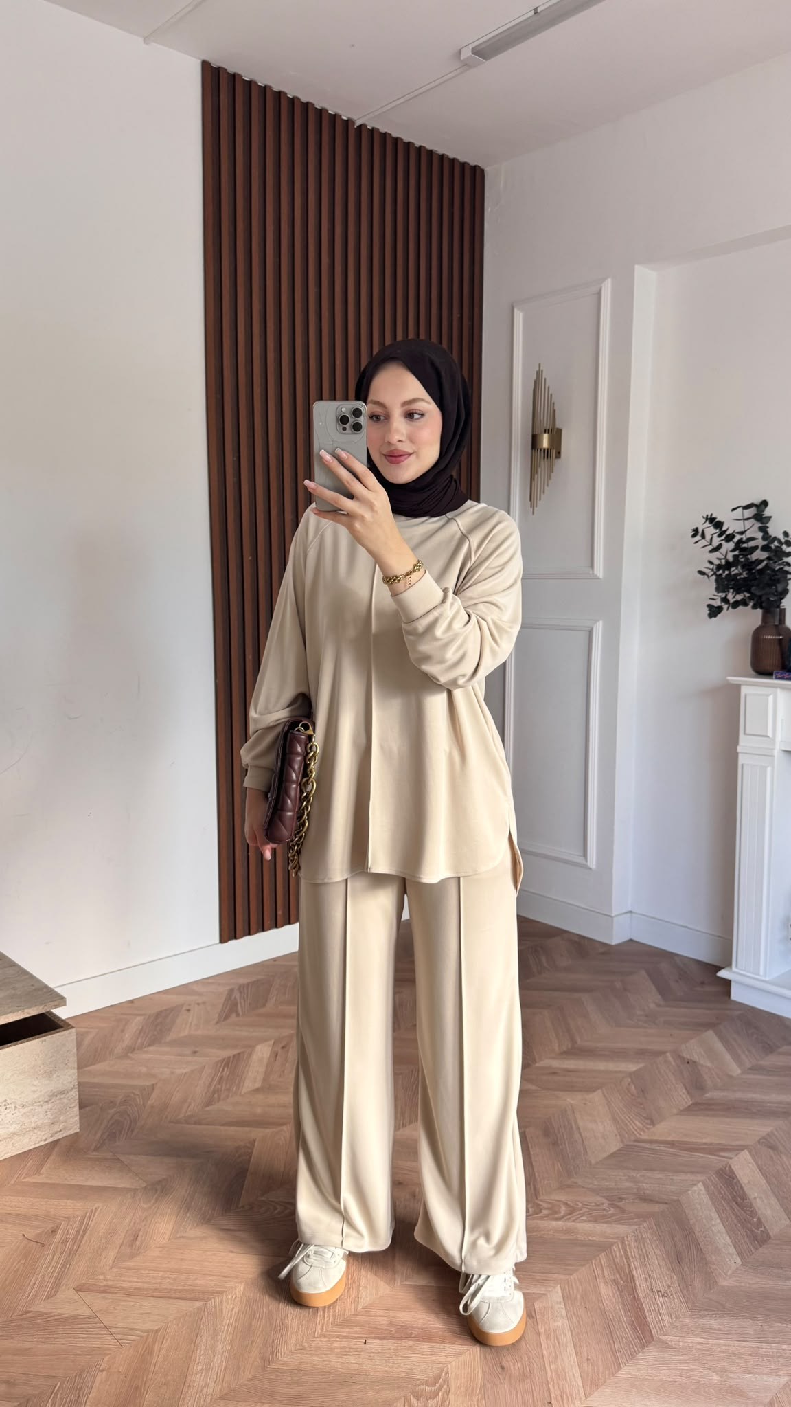 MEYSADESIGN PANTOLON TAKIM Relax Yumoş Takım Bej