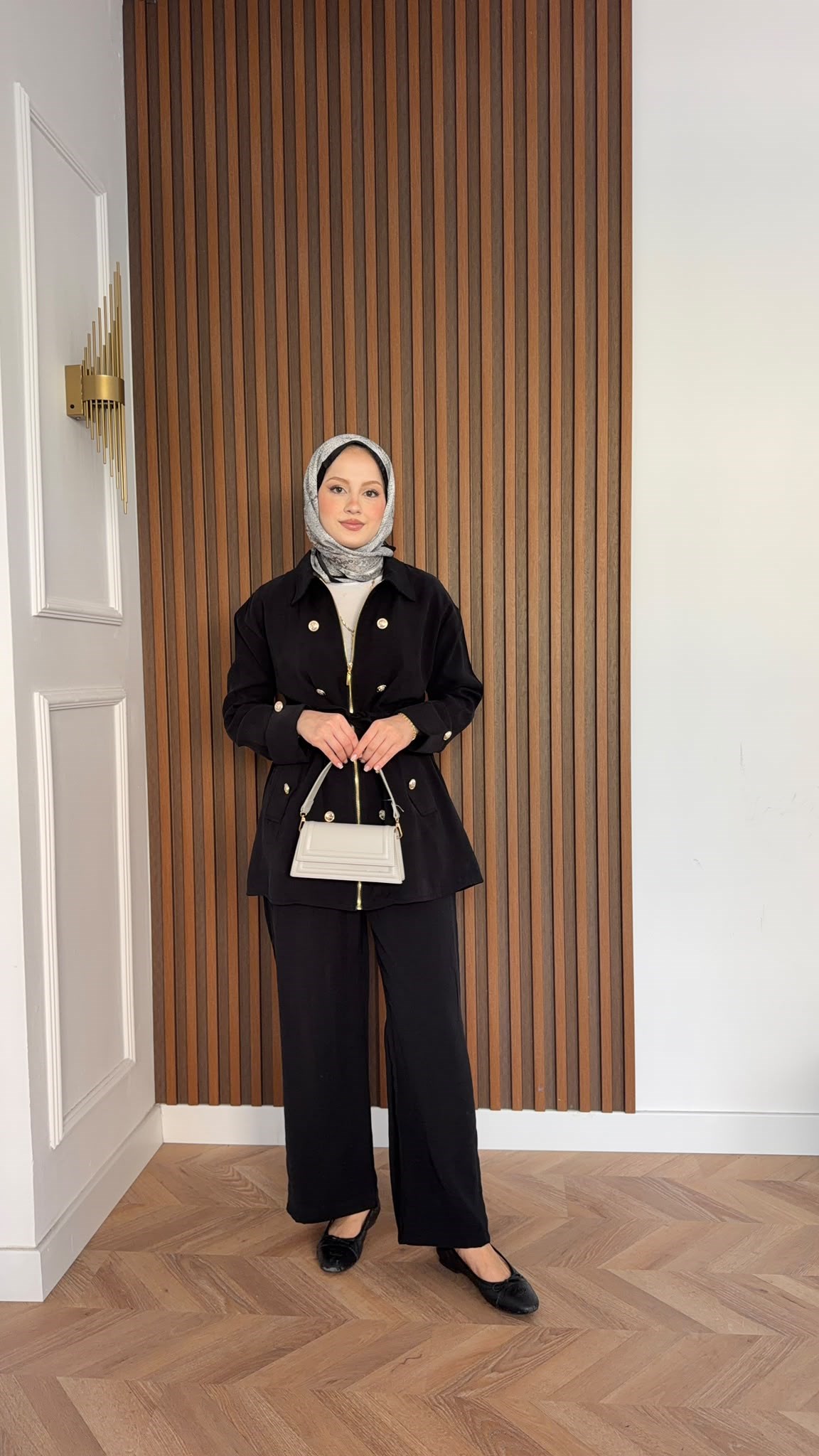 MEYSADESIGN PANTOLON TAKIM Roma Gold Düğmeli Tensel Takım Siyah