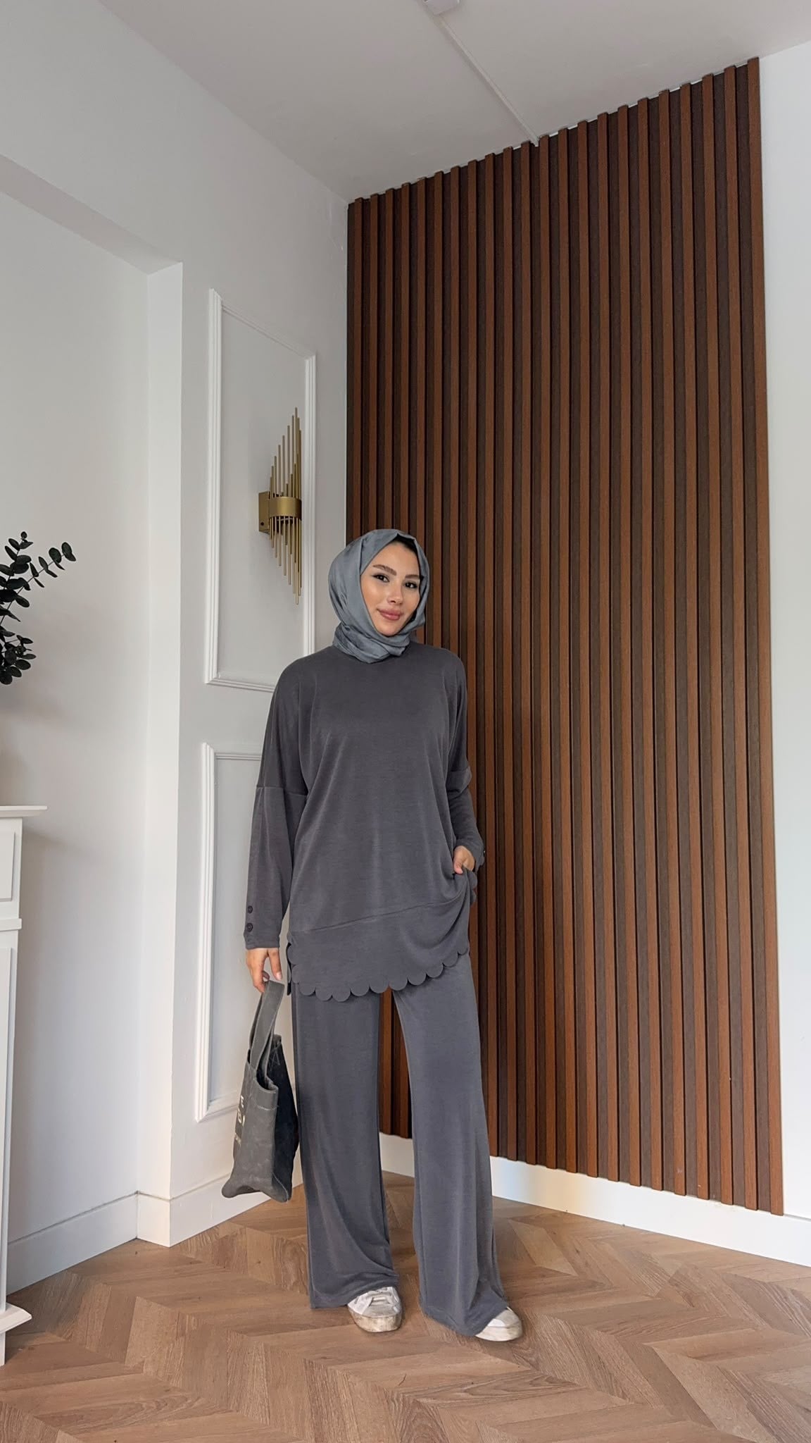 MEYSADESIGN PANTOLON TAKIM Rose Pike İkili Takım Antrasit
