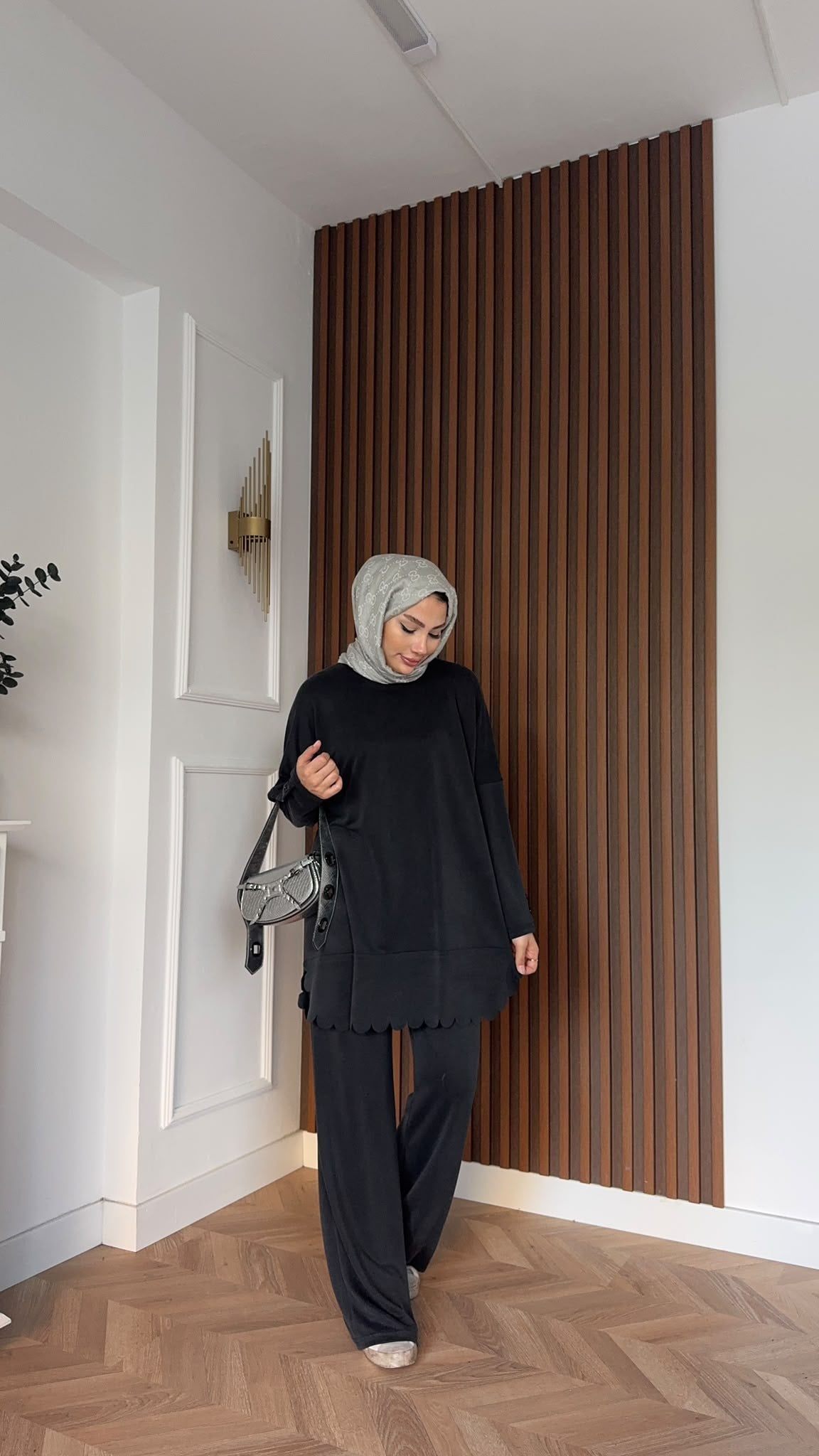 MEYSADESIGN PANTOLON TAKIM Rose Pike İkili Takım Siyah