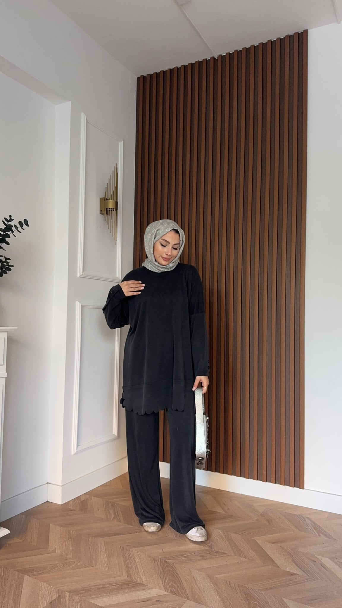 MEYSADESIGN PANTOLON TAKIM Rose Pike İkili Takım Siyah