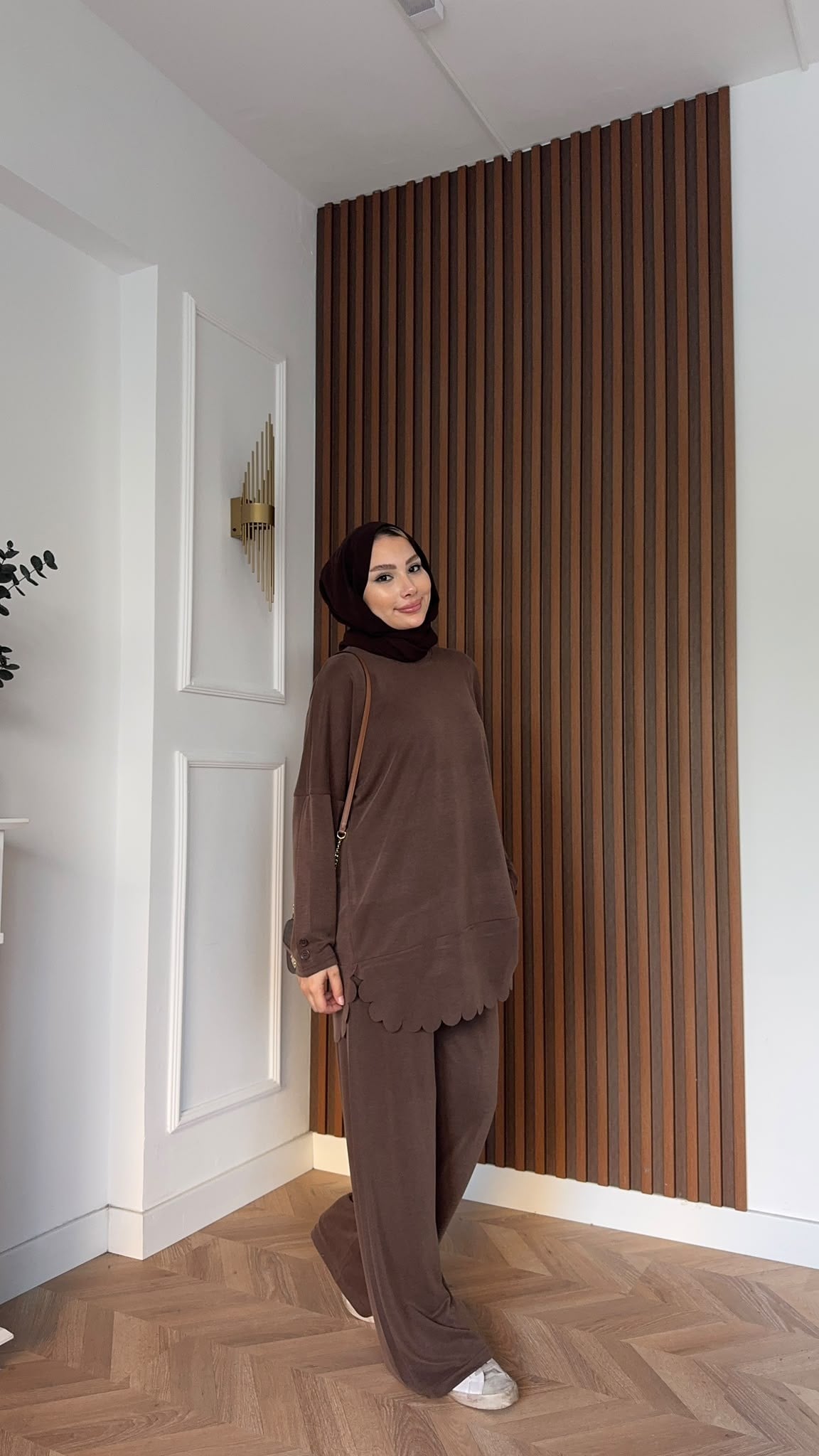 MEYSADESIGN PANTOLON TAKIM Rose Pike İkili Takım Acı Kahve