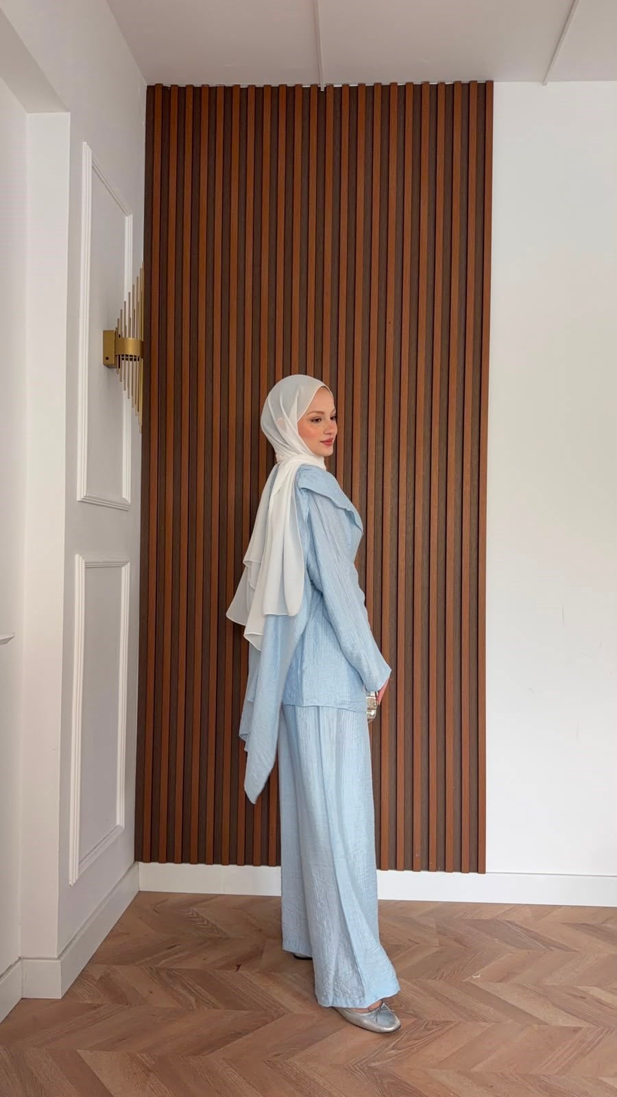 MEYSADESIGN PANTOLON TAKIM Şal Yakalı Tensel Pantolonlu Takım Bebe Mavisi