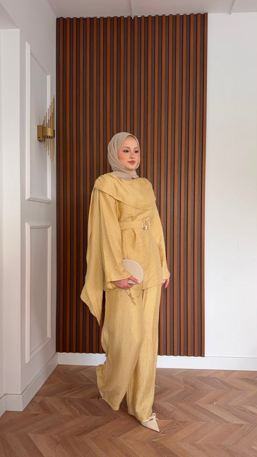 MEYSADESIGN PANTOLON TAKIM Şal Yakalı Tensel Pantolonlu Takım Yağ Yeşili