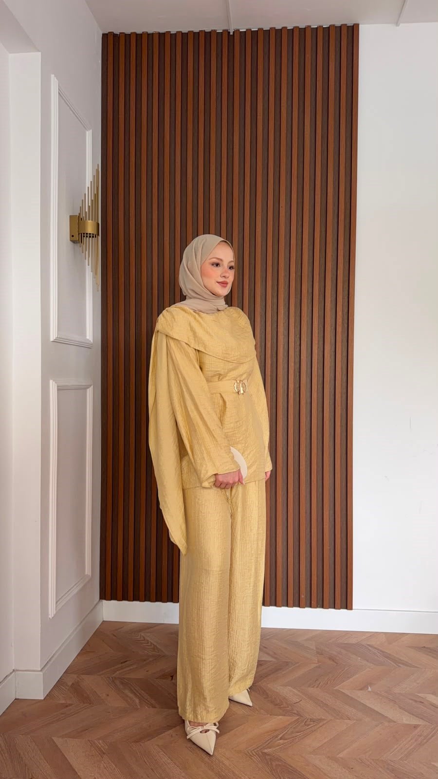 MEYSADESIGN PANTOLON TAKIM Şal Yakalı Tensel Pantolonlu Takım Yağ Yeşili