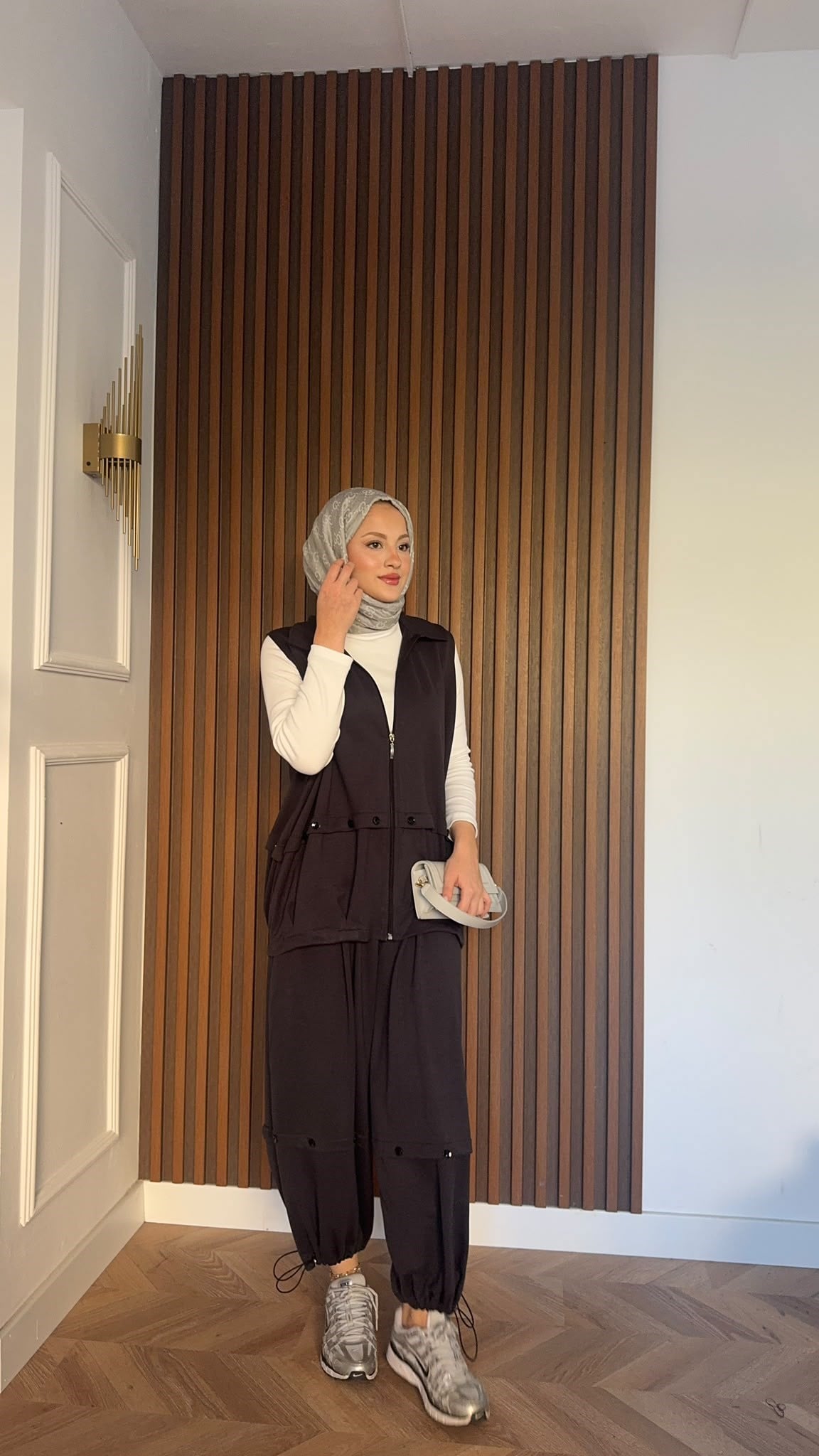 MEYSADESIGN PANTOLON TAKIM Şalvar Pantolonlu Oysh İkili Takım Antrasit
