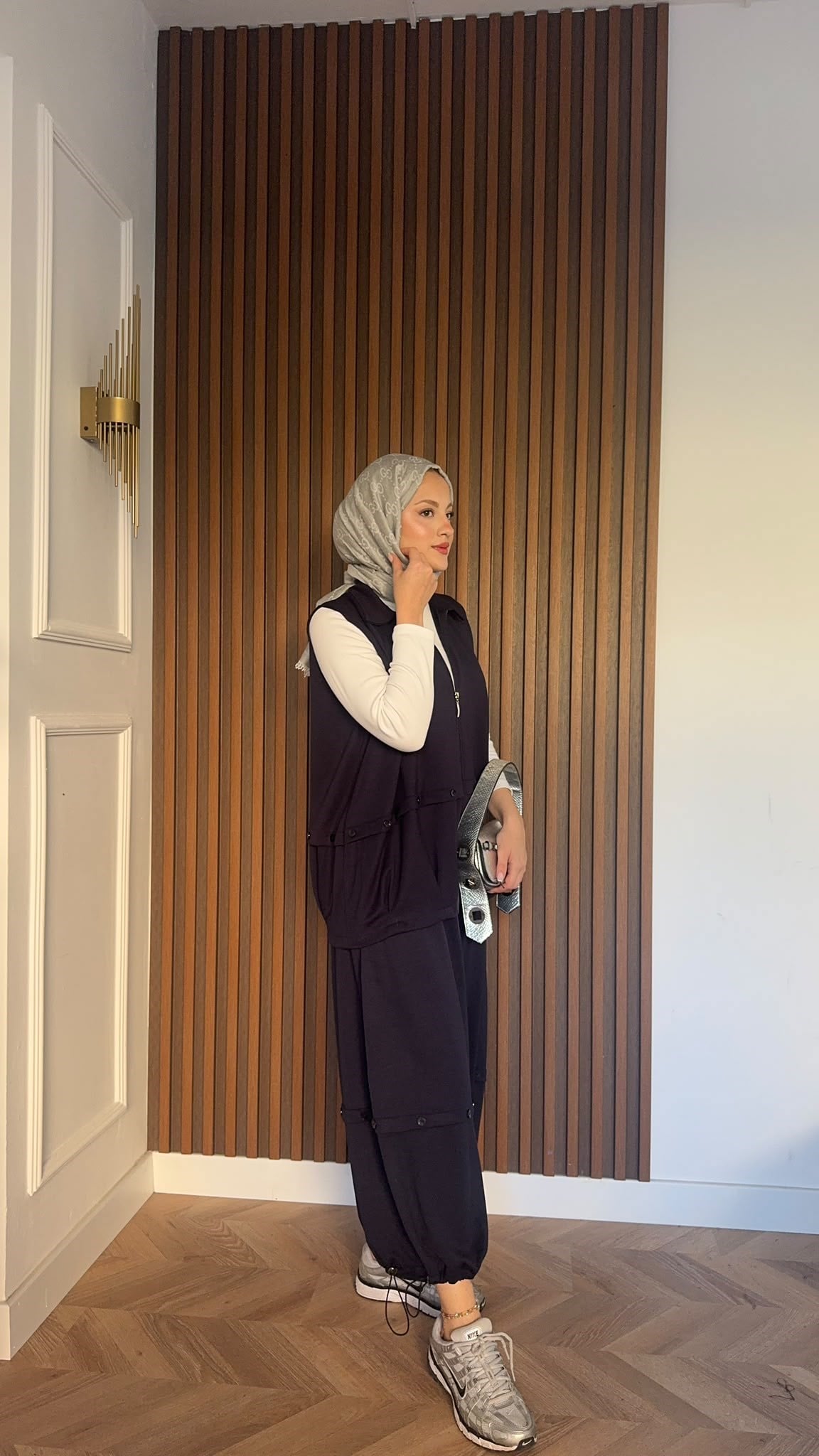 MEYSADESIGN PANTOLON TAKIM Şalvar Pantolonlu Oysh İkili Takım Antrasit