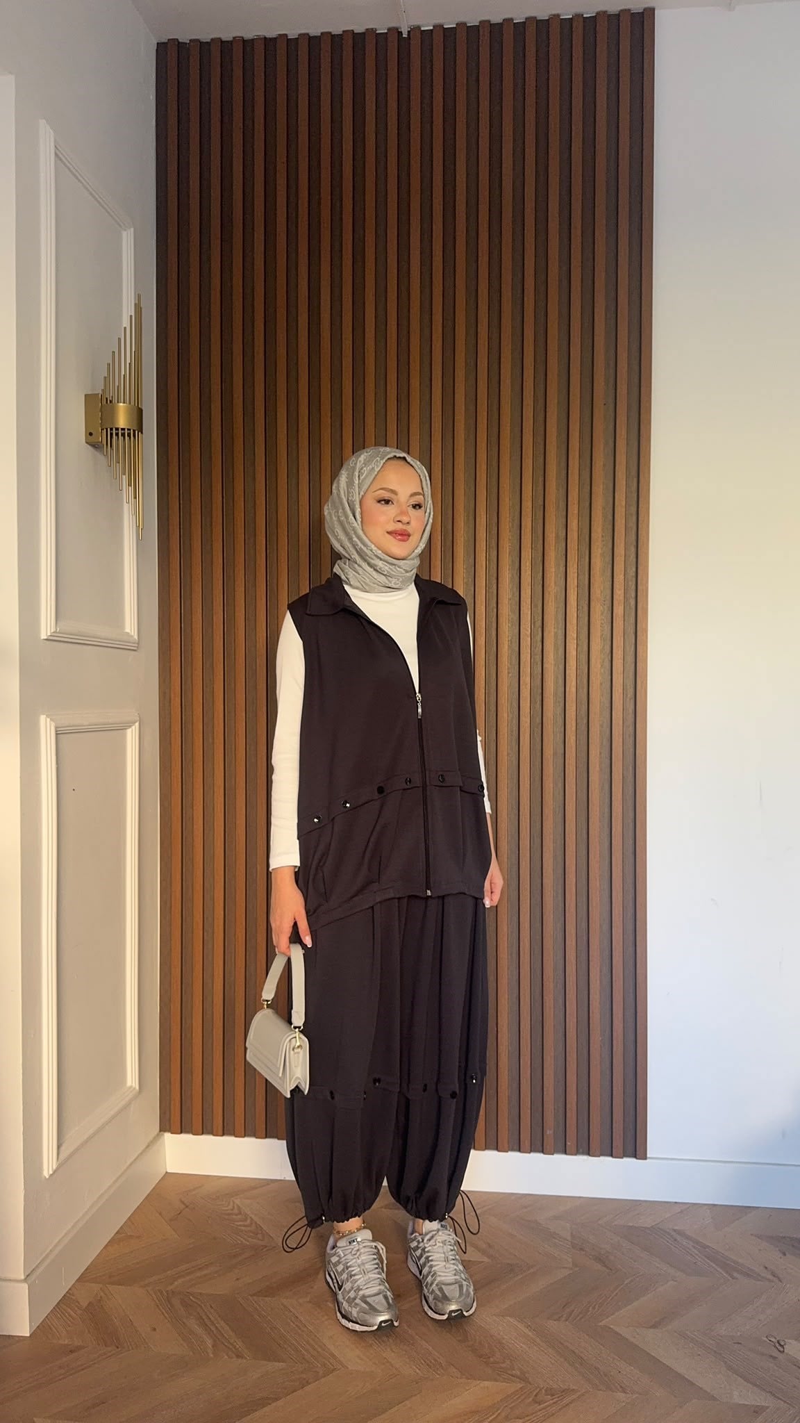 MEYSADESIGN PANTOLON TAKIM Şalvar Pantolonlu Oysh İkili Takım Antrasit