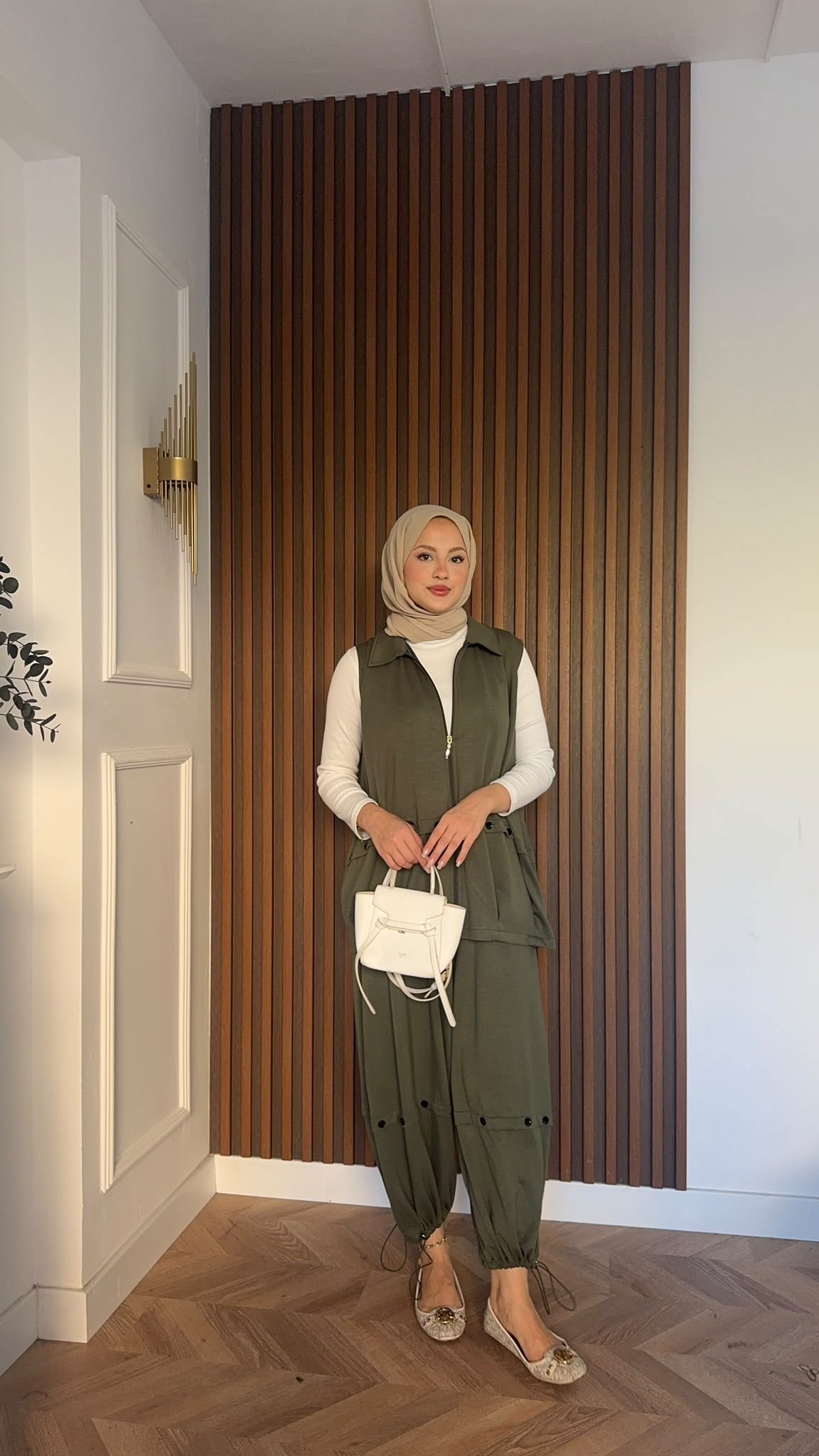 MEYSADESIGN PANTOLON TAKIM Şalvar Pantolonlu Oysh İkili Takım Haki