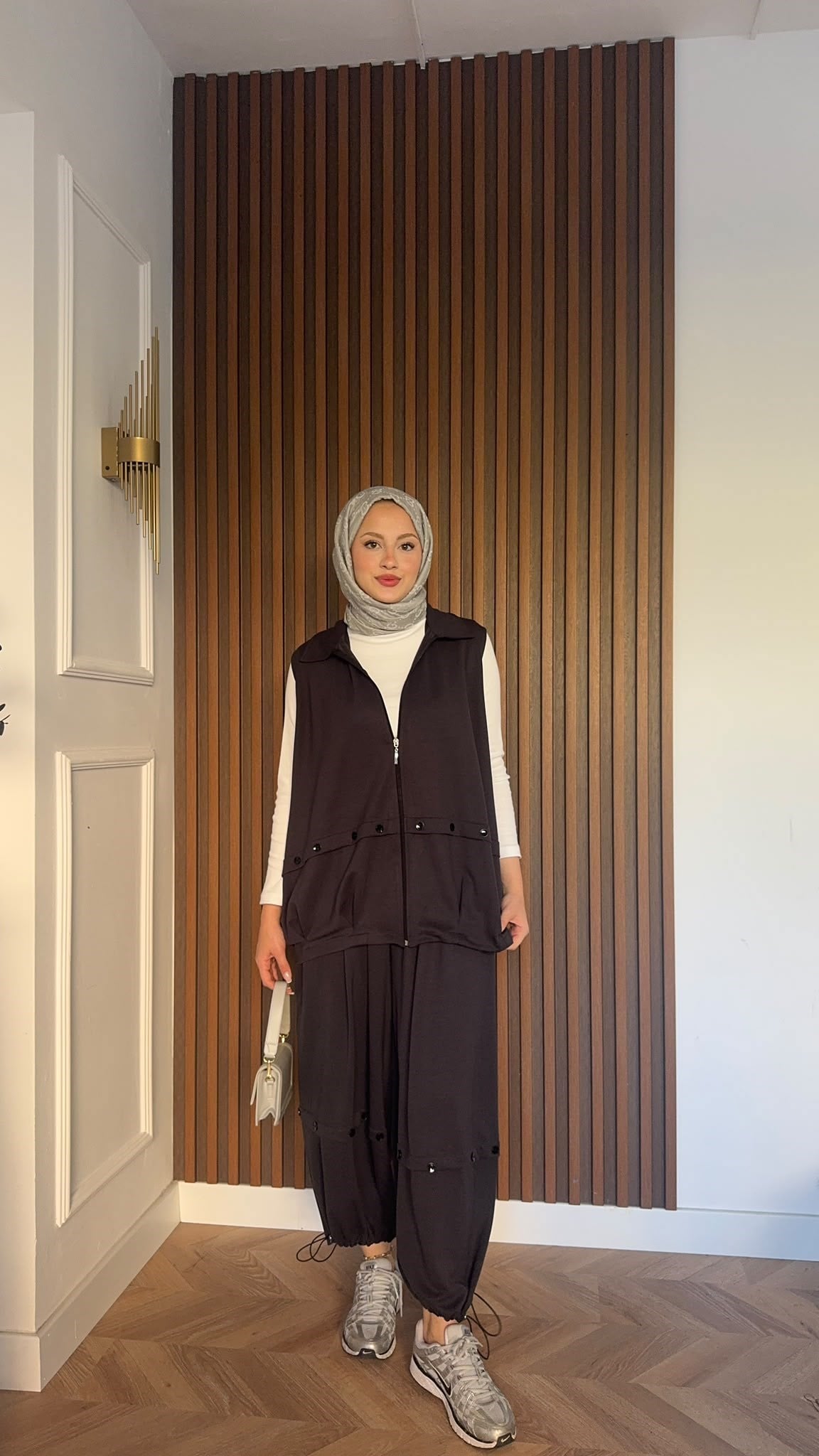 MEYSADESIGN PANTOLON TAKIM Şalvar Pantolonlu Oysh İkili Takım Antrasit