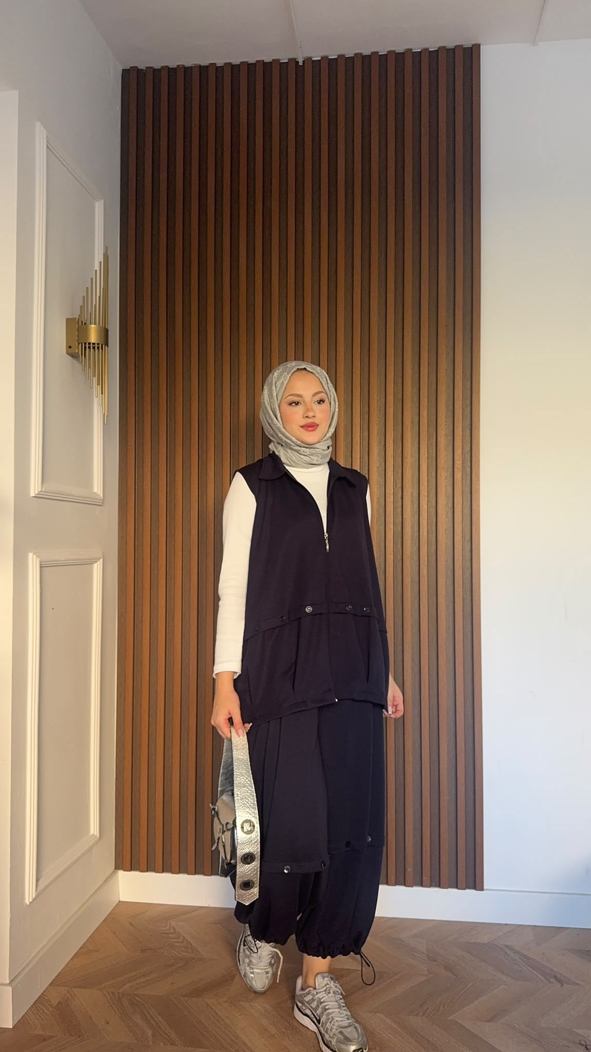 MEYSADESIGN PANTOLON TAKIM Şalvar Pantolonlu Oysh İkili Takım Antrasit