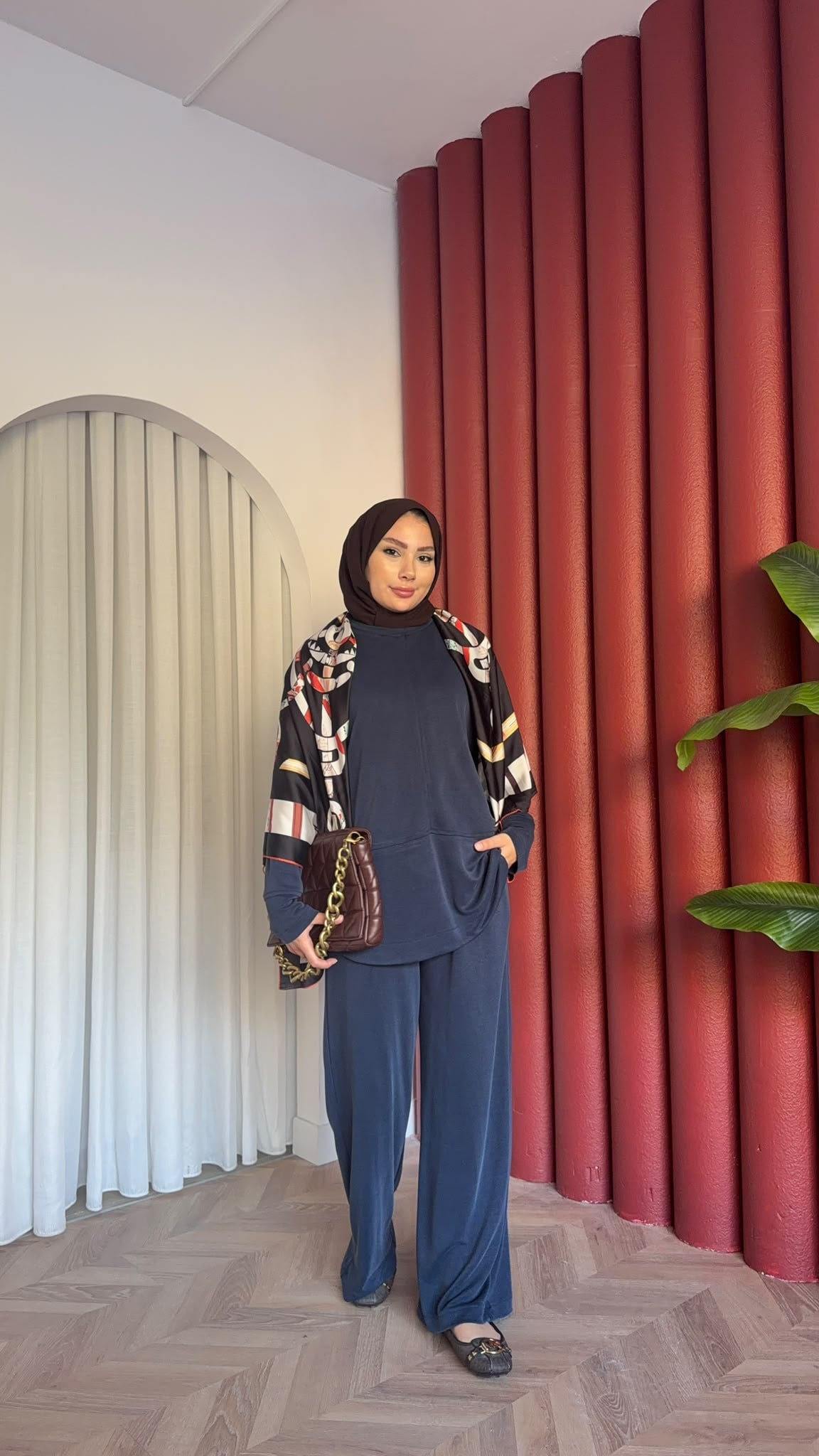 MEYSADESIGN PANTOLON TAKIM Sedef Pike Kumaş İkili Takım Lacivert