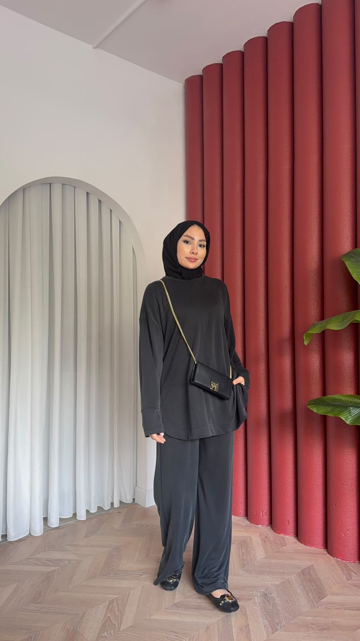 MEYSADESIGN PANTOLON TAKIM Sedef Pike Kumaş İkili Takım Siyah