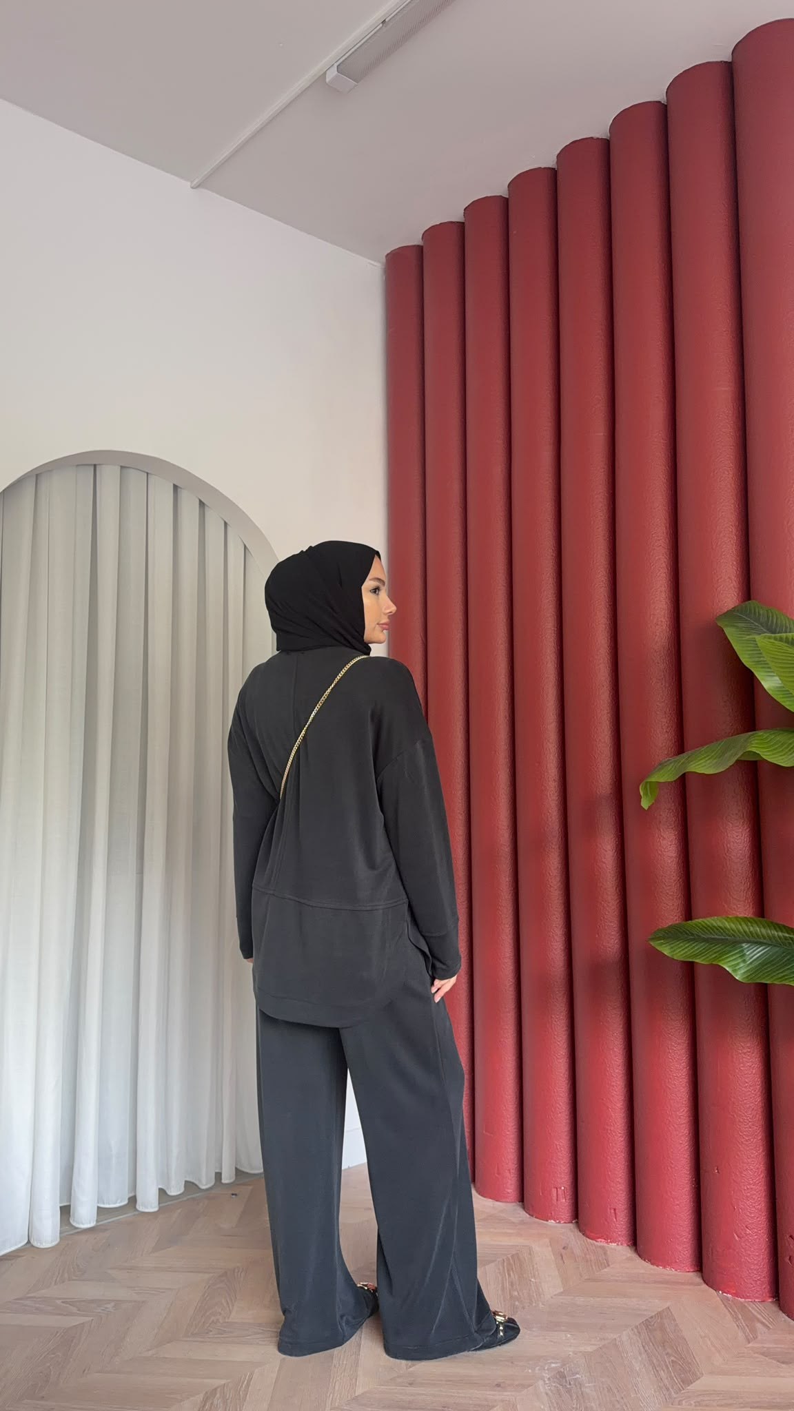 MEYSADESIGN PANTOLON TAKIM Sedef Pike Kumaş İkili Takım Siyah