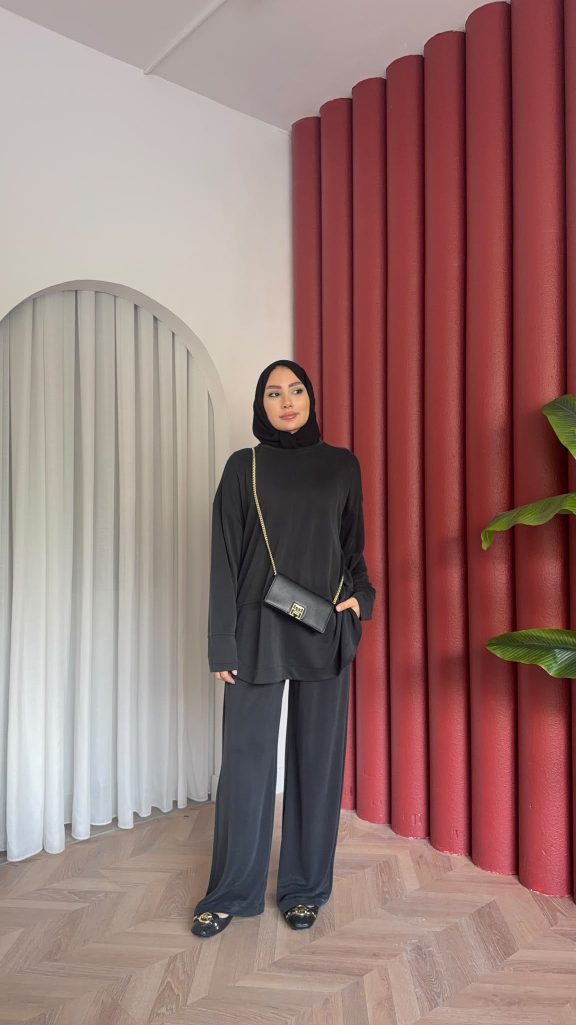 MEYSADESIGN PANTOLON TAKIM Sedef Pike Kumaş İkili Takım Siyah