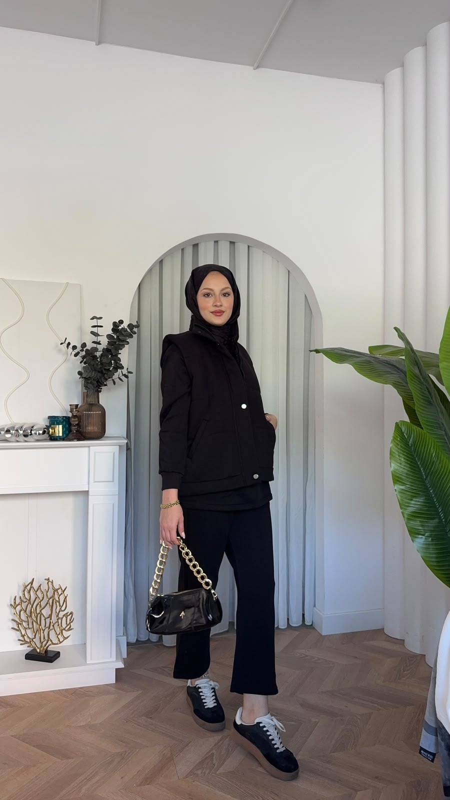 MEYSADESIGN PANTOLON TAKIM Şişme Yelekli Üçlü Takım Siyah