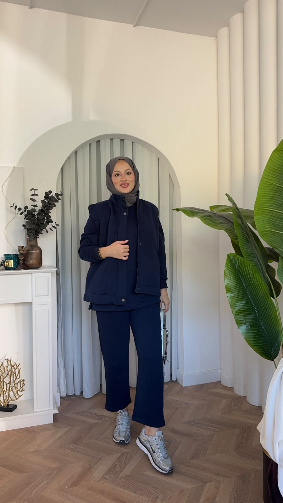 MEYSADESIGN PANTOLON TAKIM Şişme Yelekli Üçlü Takım Lacivert