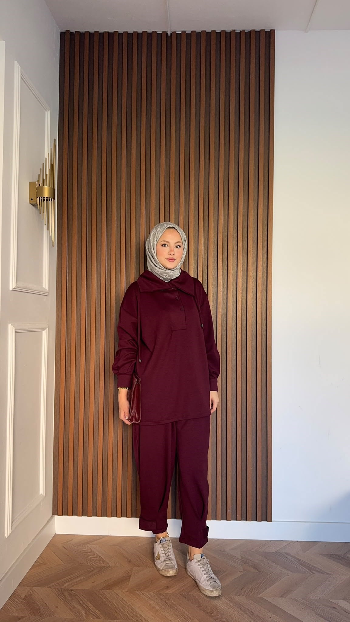 MEYSADESIGN PANTOLON TAKIM Soya Oysh İkili Takım Bordo