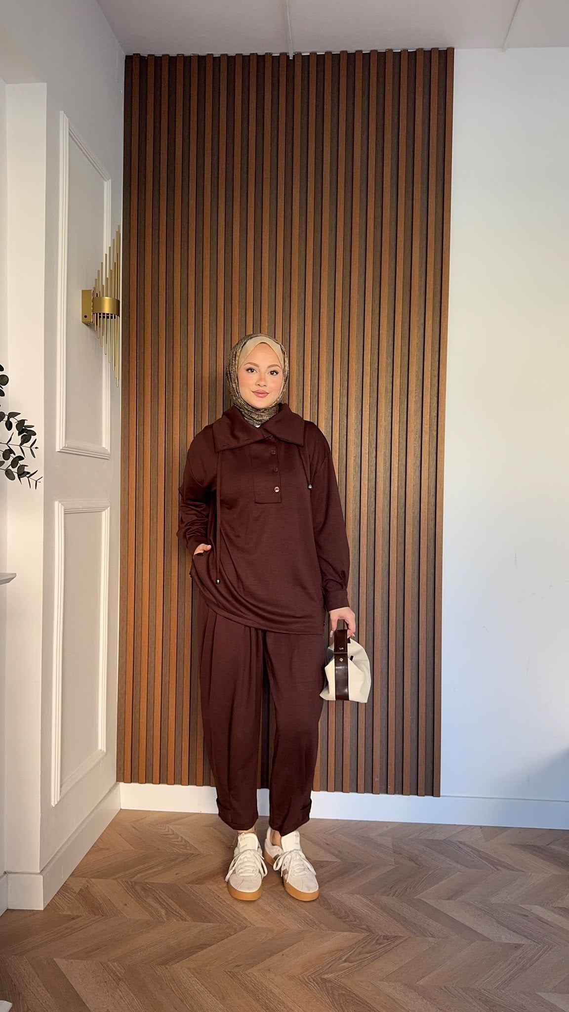 MEYSADESIGN PANTOLON TAKIM Soya Oysh İkili Takım Acı Kahve