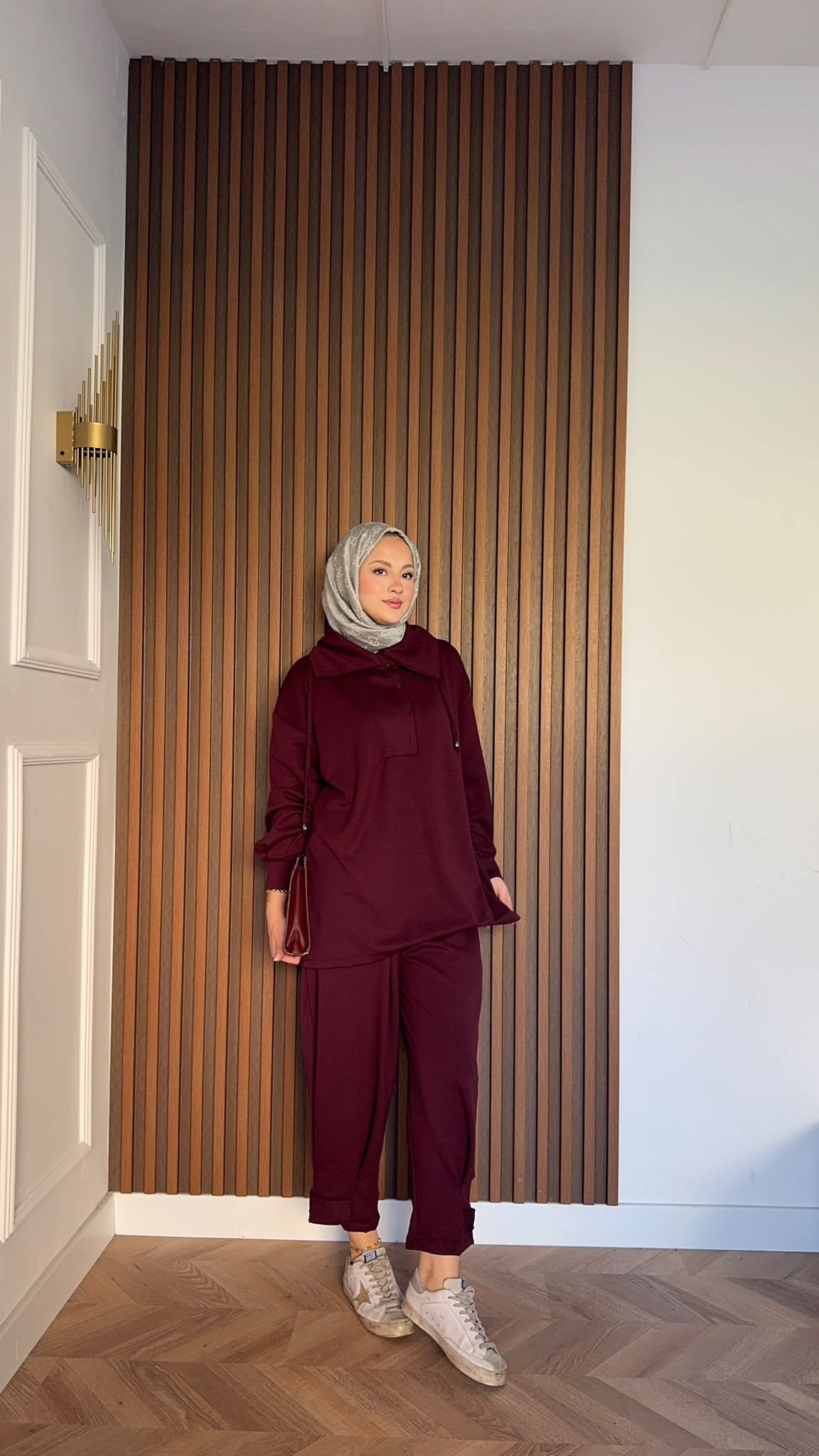 MEYSADESIGN PANTOLON TAKIM Soya Oysh İkili Takım Bordo