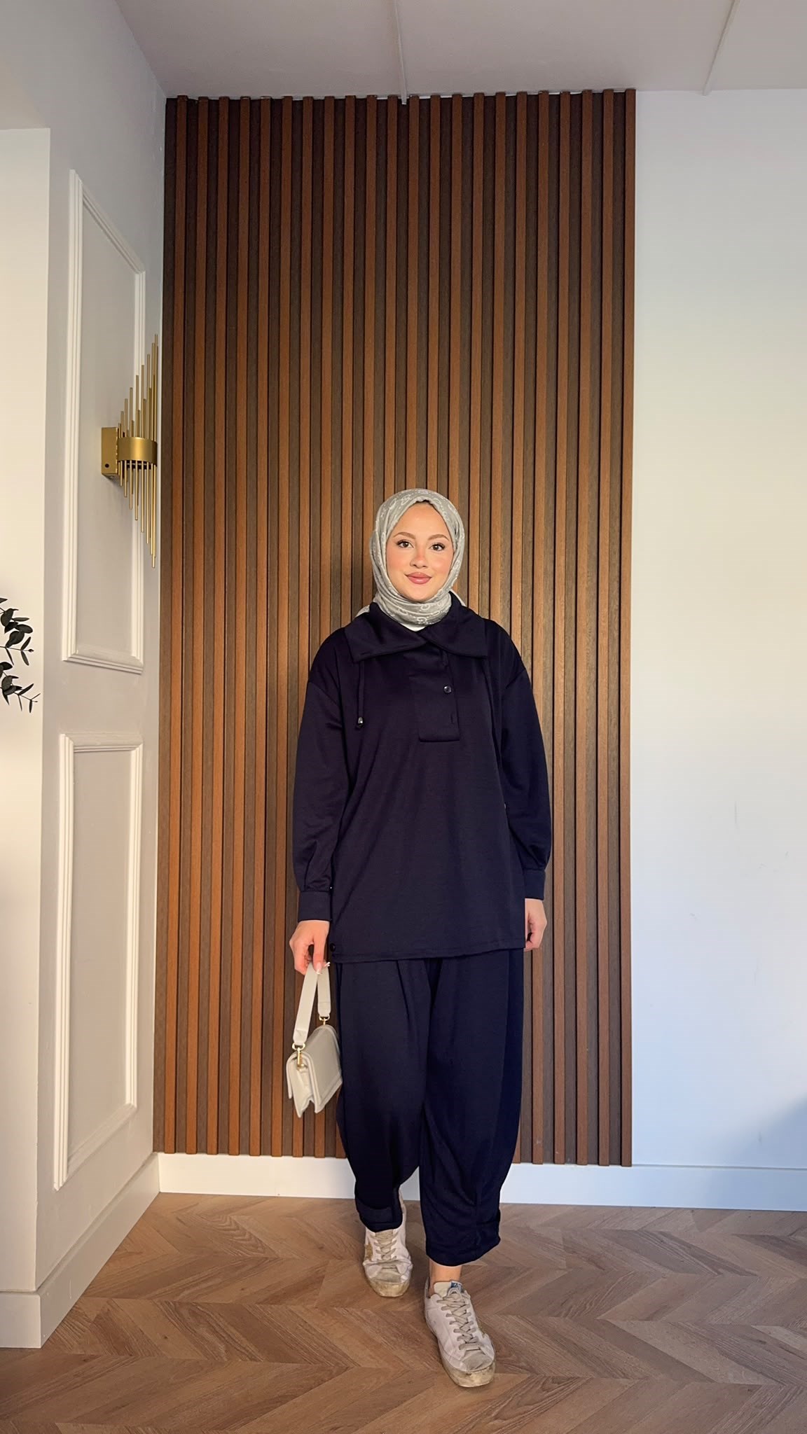 MEYSADESIGN PANTOLON TAKIM Soya Oysh İkili Takım Lacivert