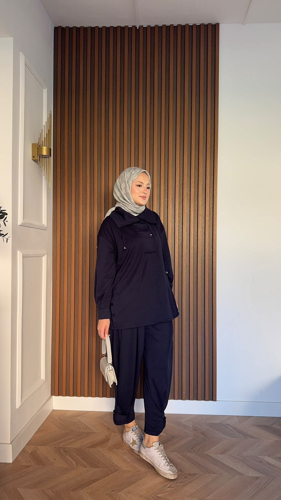 MEYSADESIGN PANTOLON TAKIM Soya Oysh İkili Takım Lacivert