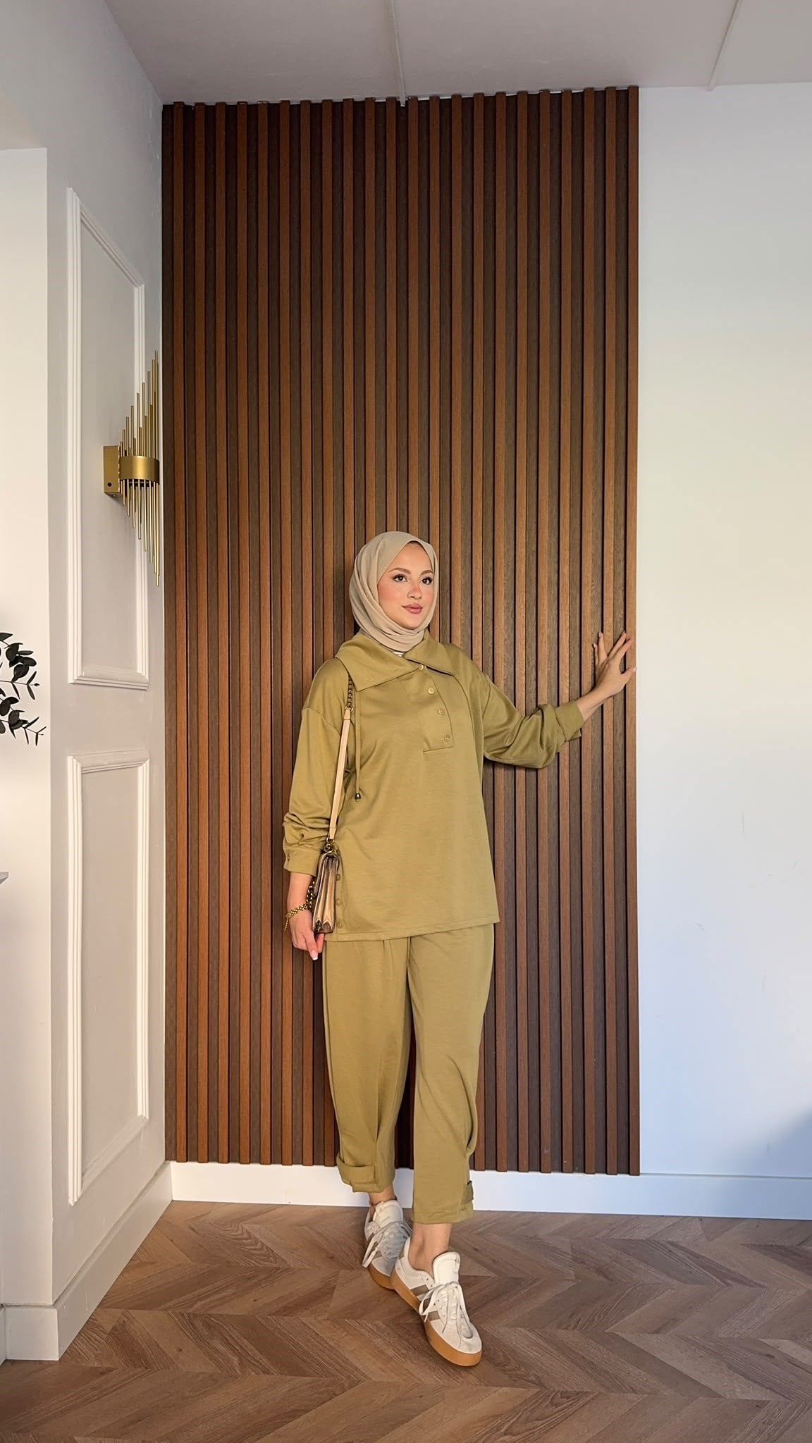 MEYSADESIGN PANTOLON TAKIM Soya Oysh İkili Takım Yağ Yeşili