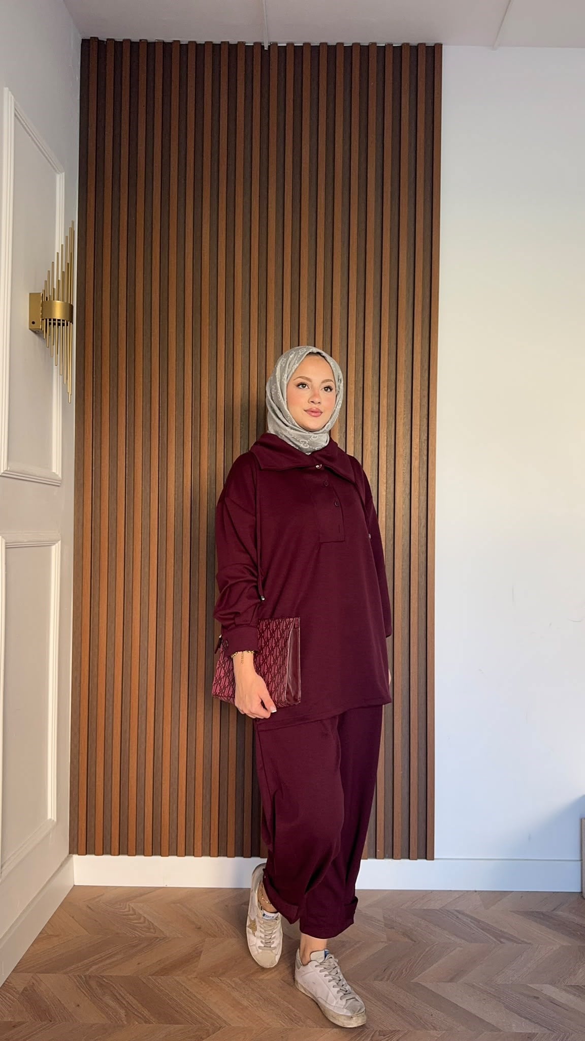 MEYSADESIGN PANTOLON TAKIM Soya Oysh İkili Takım Bordo
