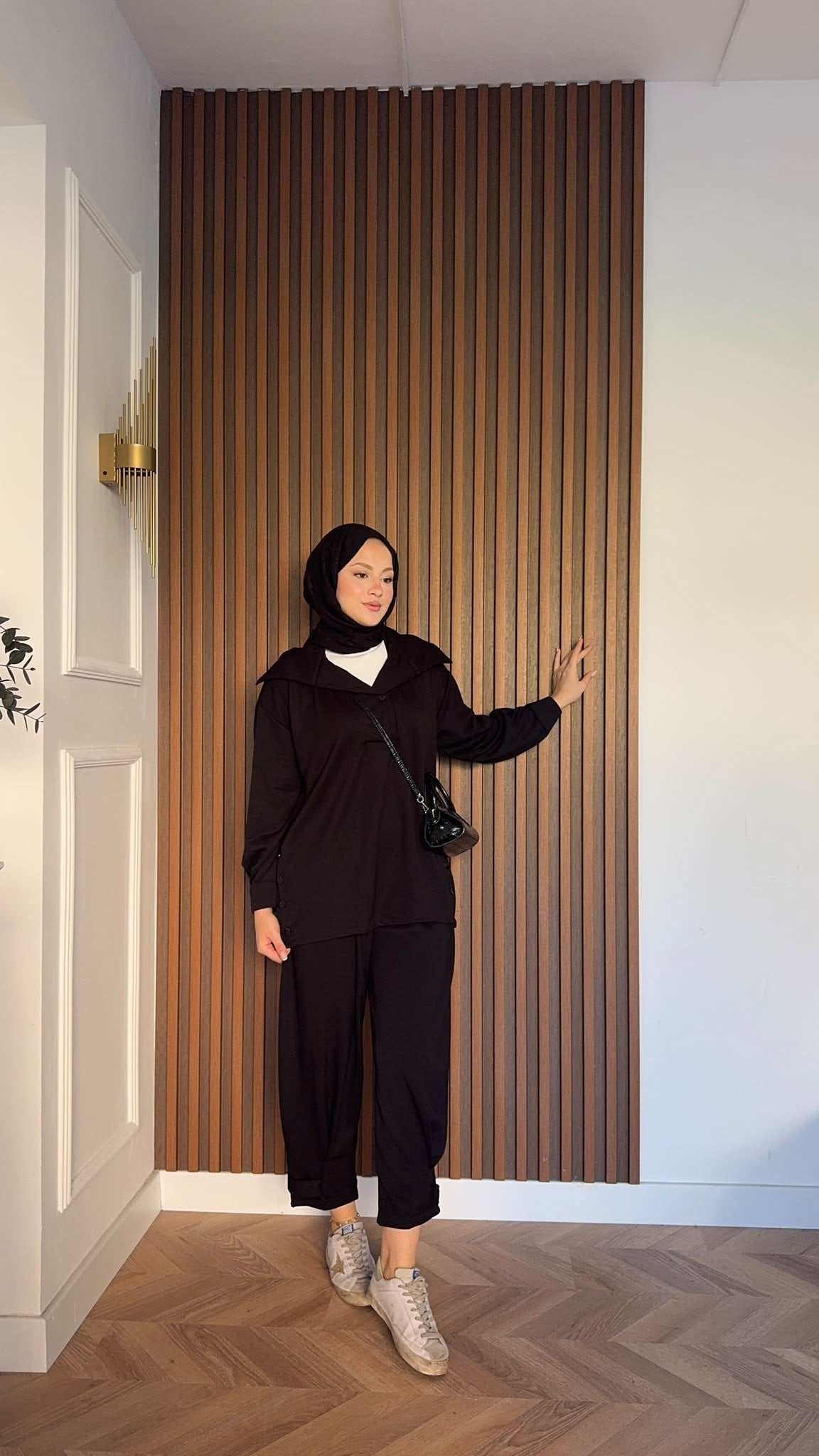 MEYSADESIGN PANTOLON TAKIM Soya Oysh İkili Takım Siyah