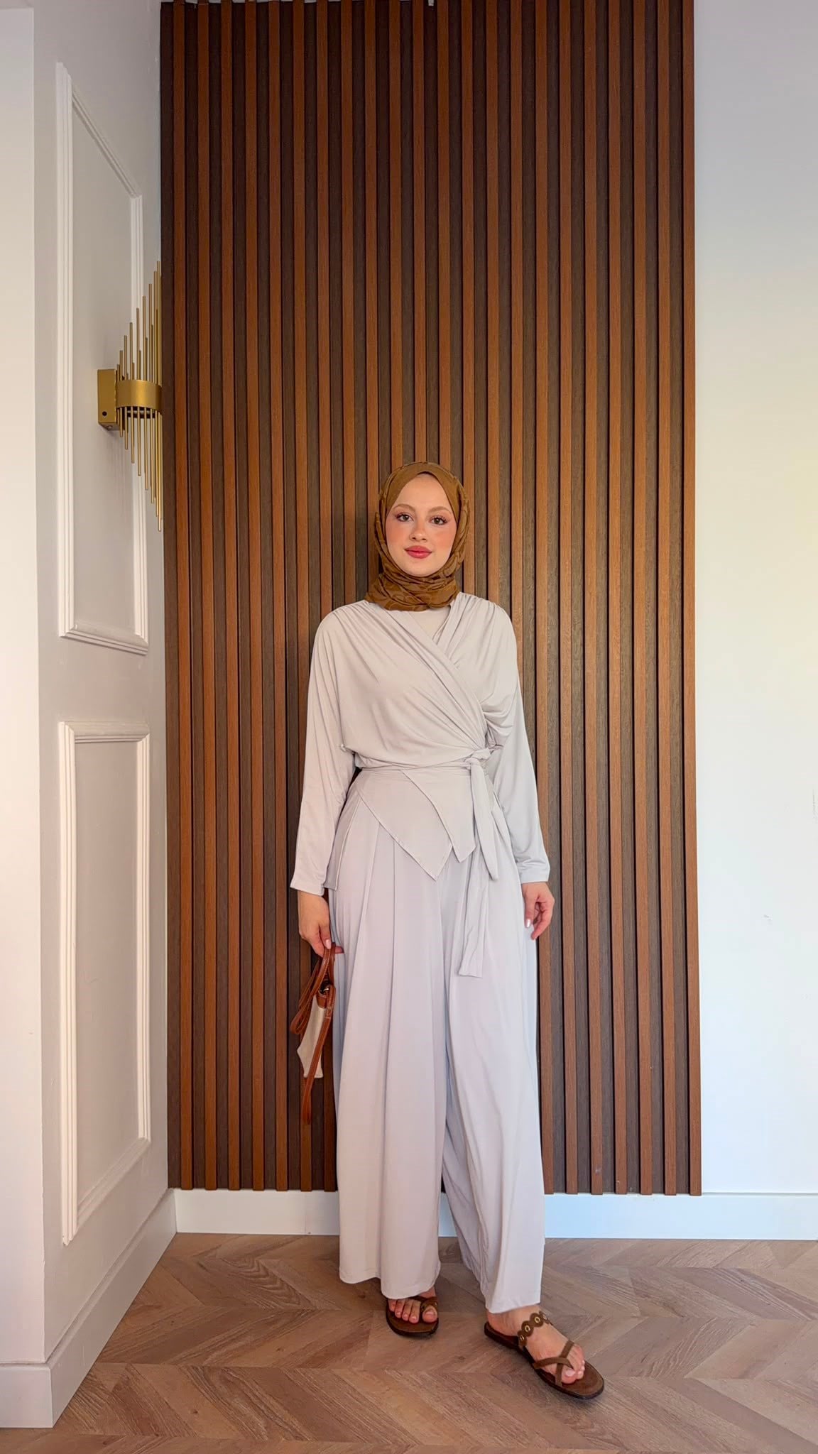 MEYSADESIGN PANTOLON TAKIM Şule Sandy İkili Takım Bej