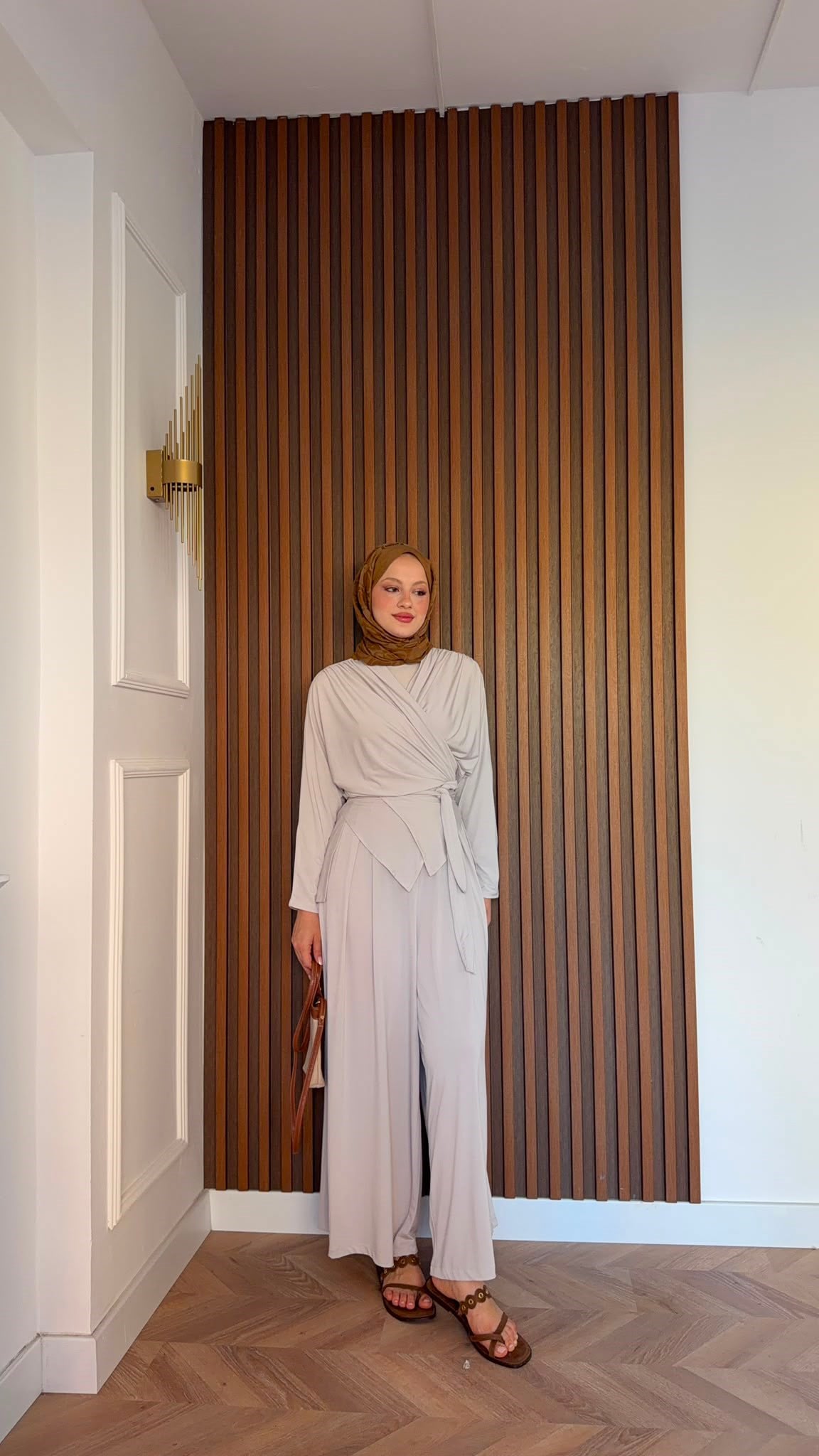 MEYSADESIGN PANTOLON TAKIM Şule Sandy İkili Takım Bej