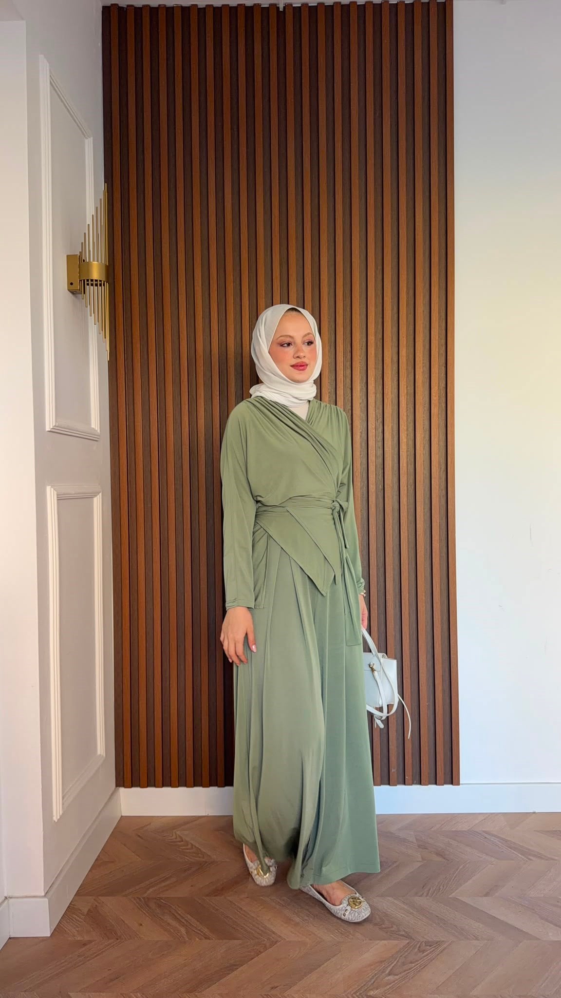 MEYSADESIGN PANTOLON TAKIM Şule Sandy İkili Takım Mint Yeşili
