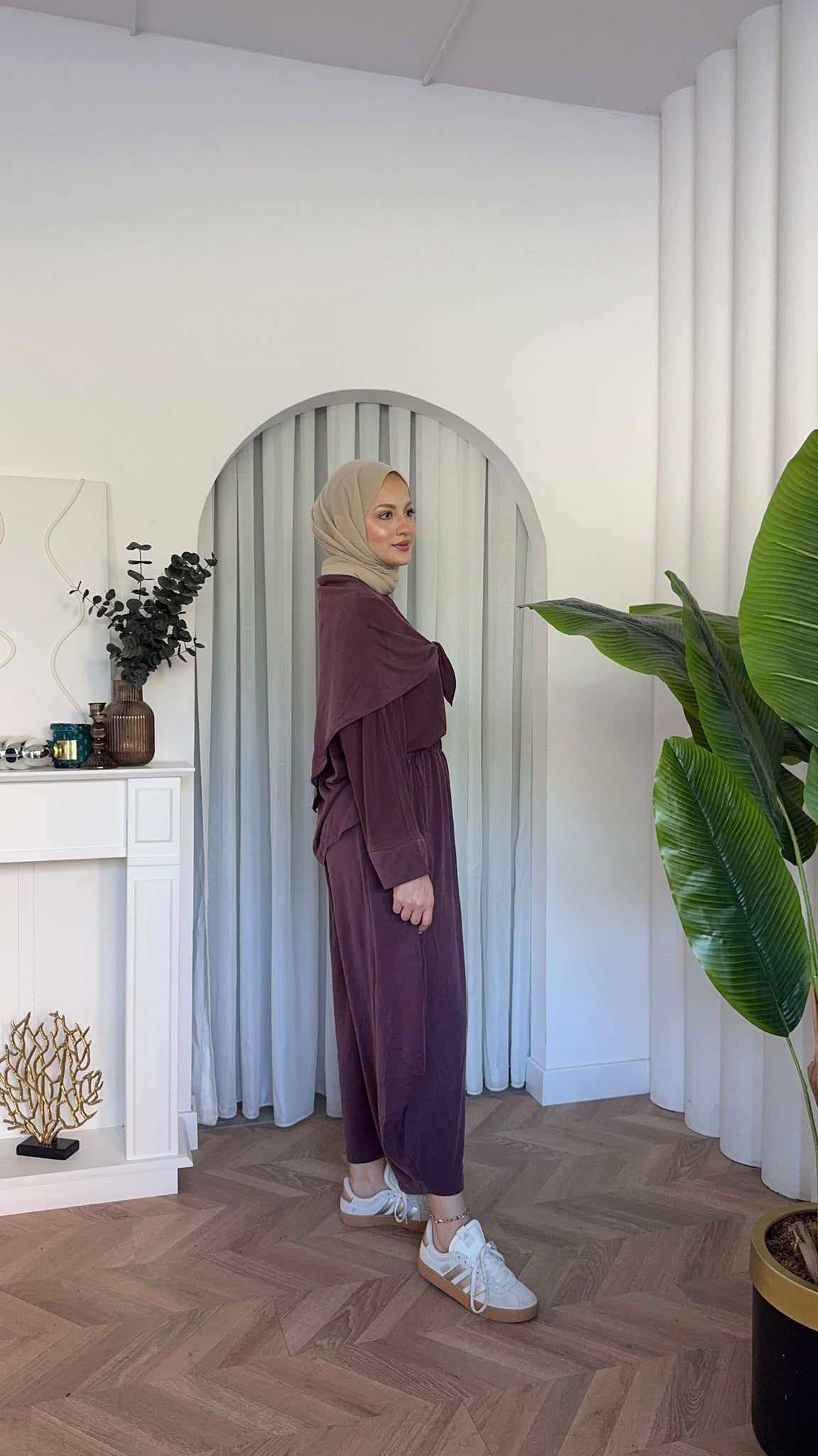 MEYSADESIGN PANTOLON TAKIM Sure Atkılı Oysh İkili Takım Mürdüm