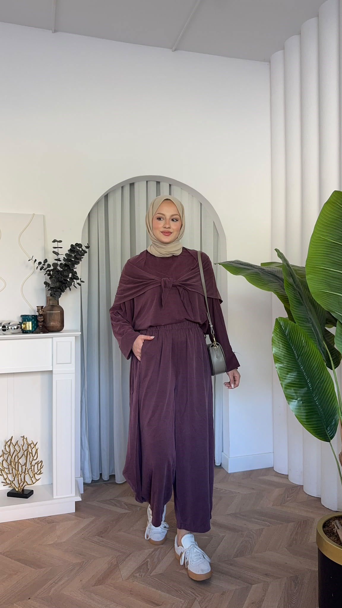MEYSADESIGN PANTOLON TAKIM Sure Atkılı Oysh İkili Takım Mürdüm