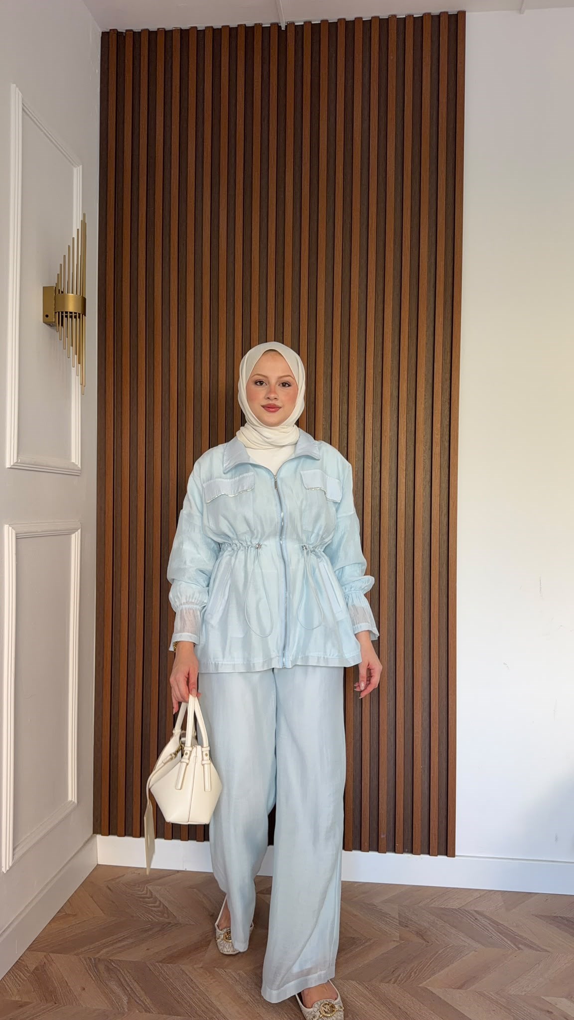 MEYSADESIGN PANTOLON TAKIM Syrus Taşlı Tensel İkili Takım Bebe Mavisi