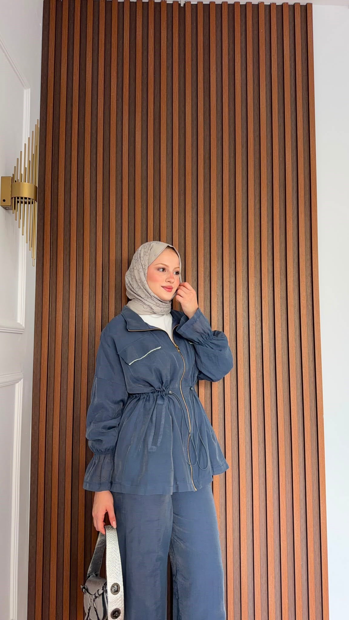 MEYSADESIGN PANTOLON TAKIM Syrus Taşlı Tensel İkili Takım İndigo