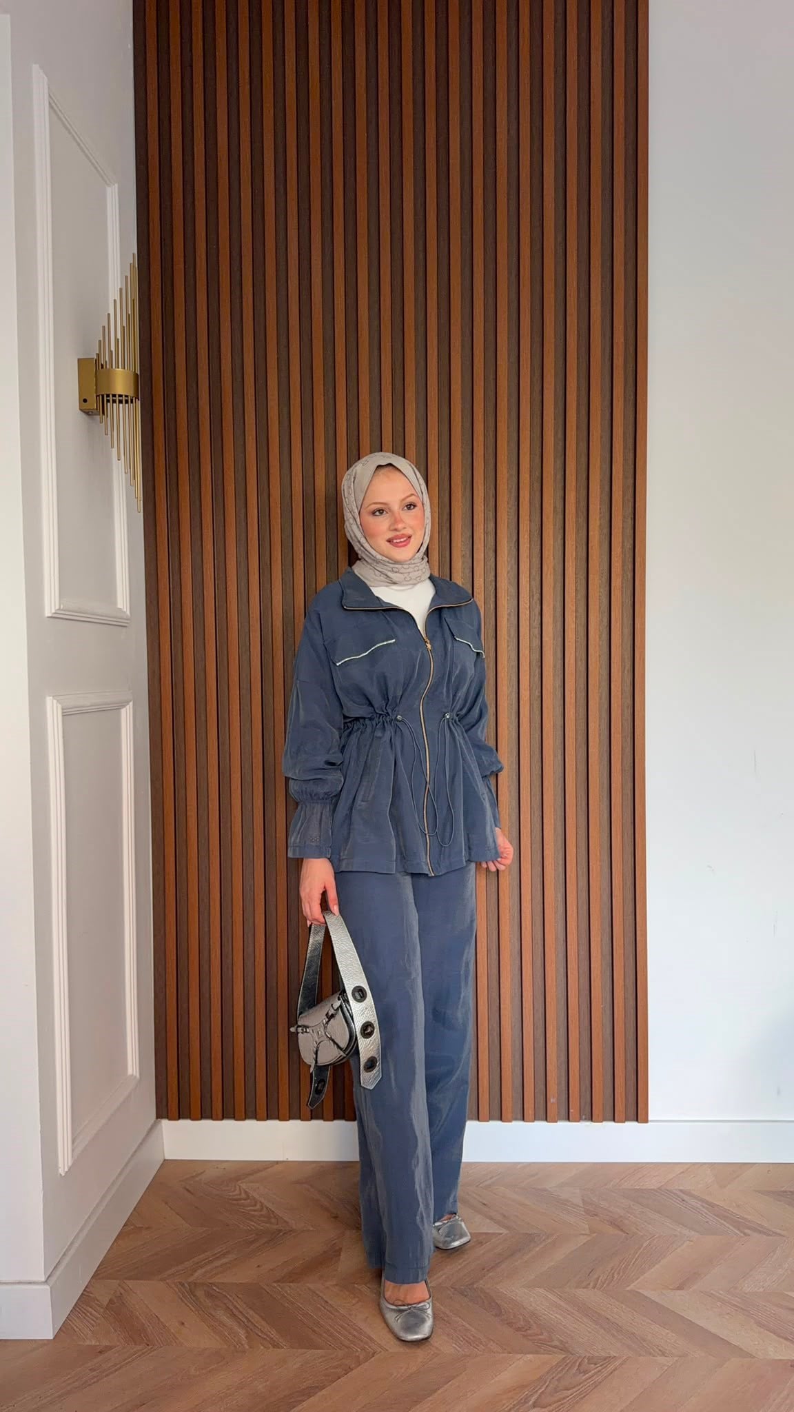 MEYSADESIGN PANTOLON TAKIM Syrus Taşlı Tensel İkili Takım İndigo