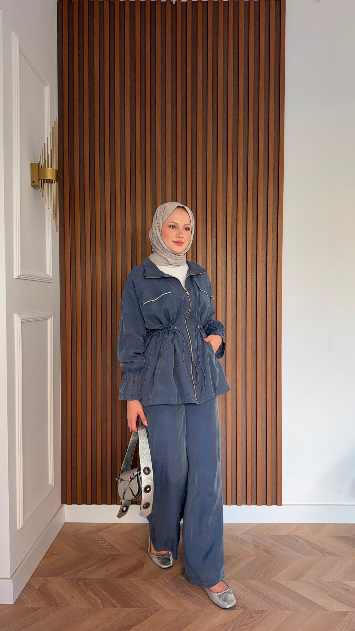 MEYSADESIGN PANTOLON TAKIM Syrus Taşlı Tensel İkili Takım İndigo