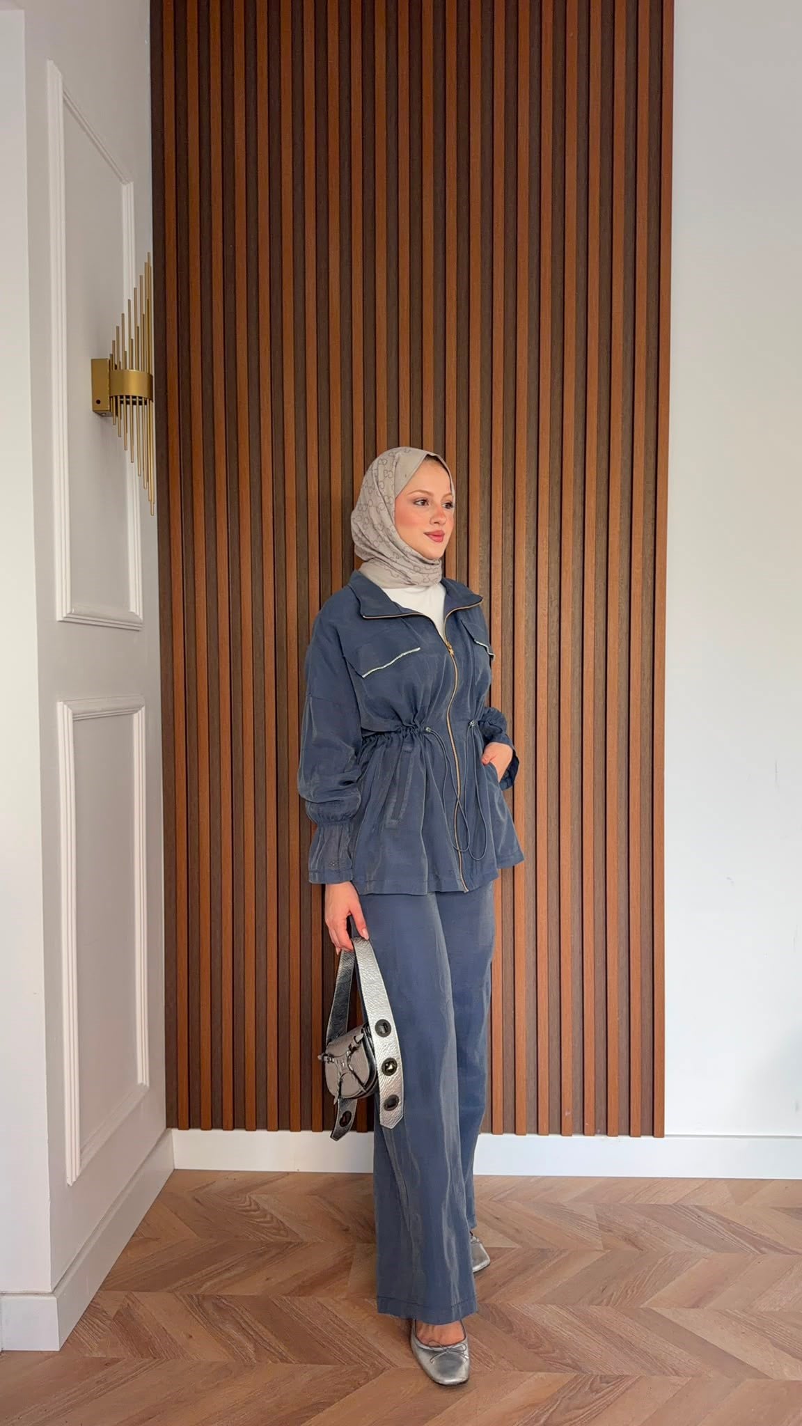 MEYSADESIGN PANTOLON TAKIM Syrus Taşlı Tensel İkili Takım İndigo