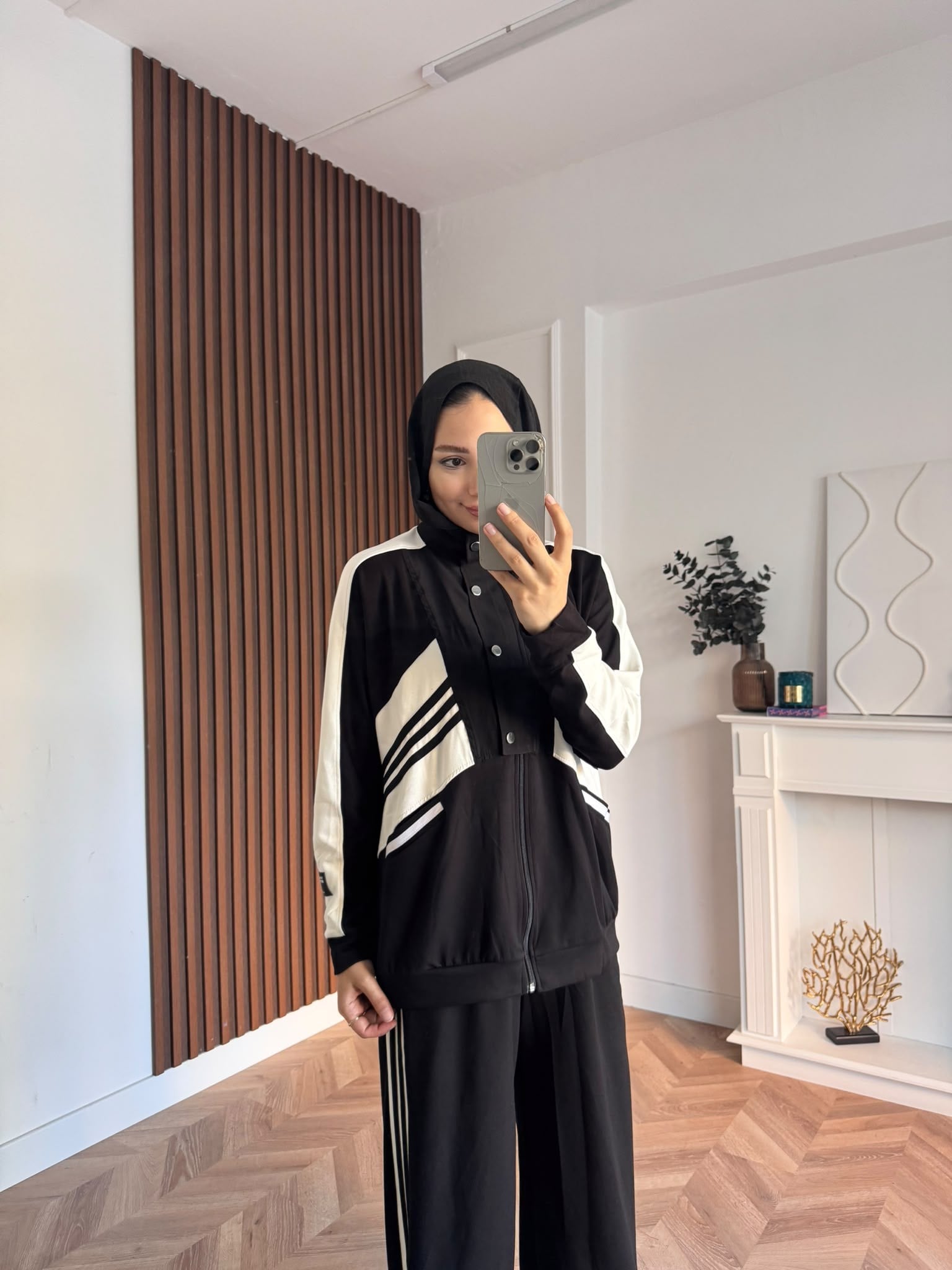 MEYSADESIGN PANTOLON TAKIM Üç Çizgili Spor Takım Siyah