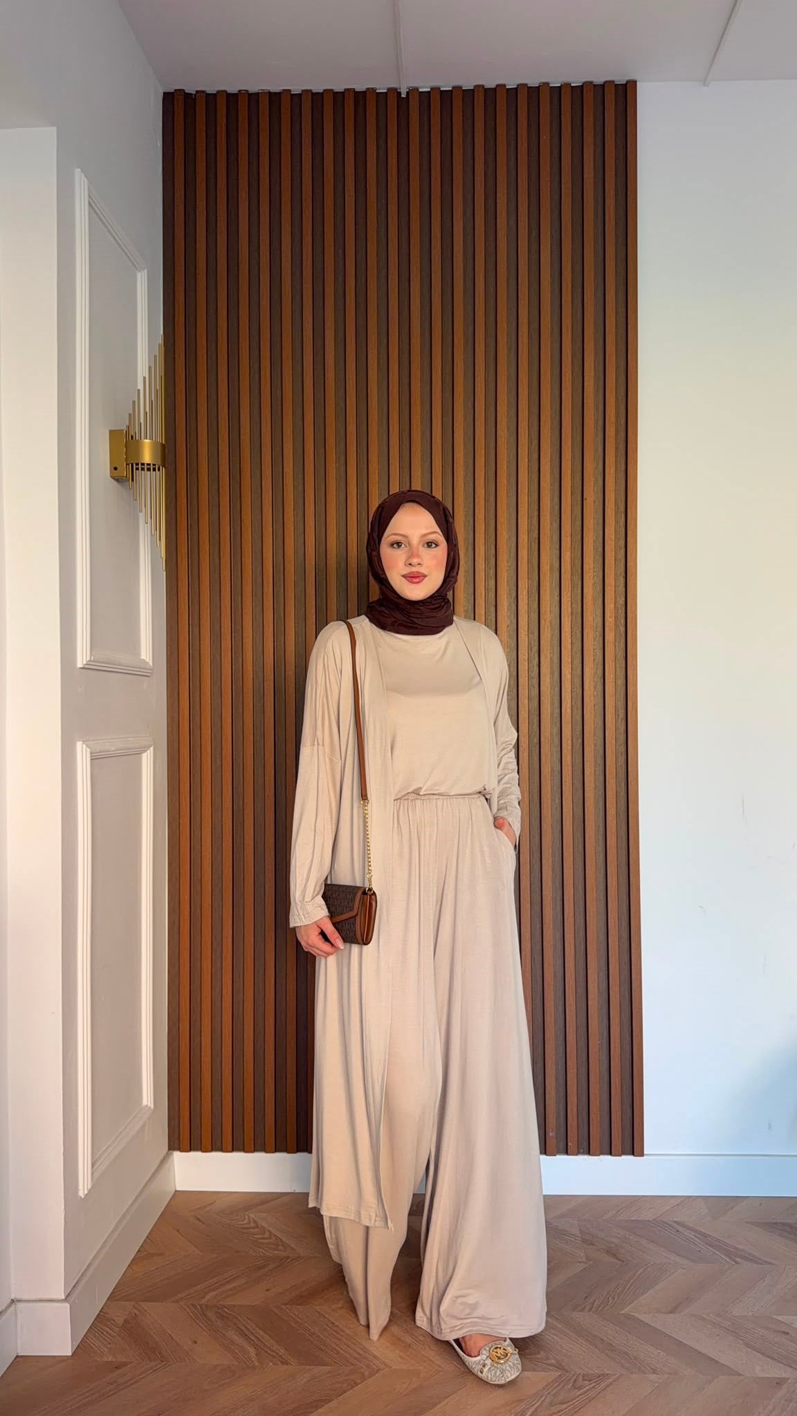MEYSADESIGN PANTOLON TAKIM Üçlü Sandy Takım Bej
