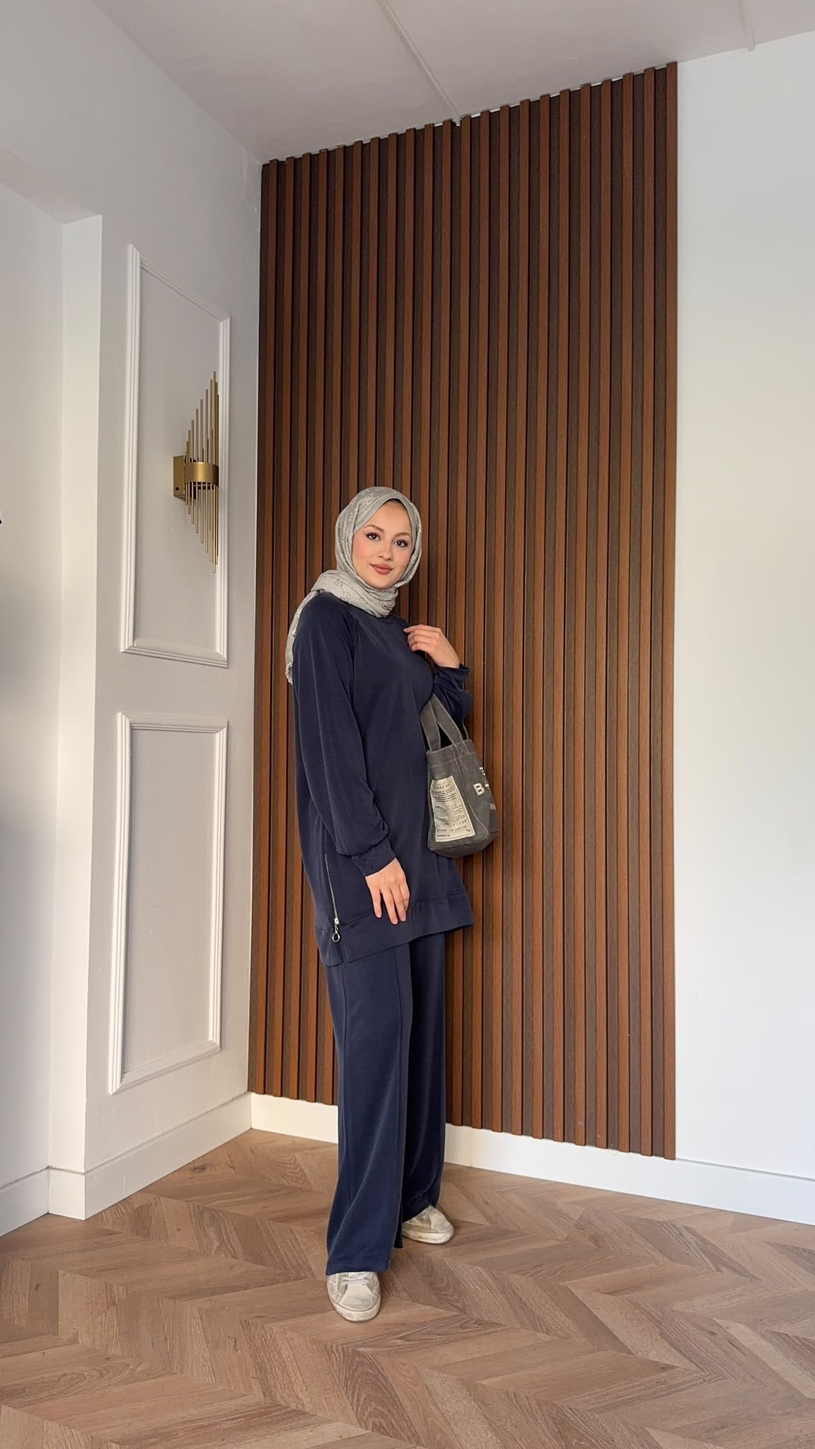MEYSADESIGN PANTOLON TAKIM Yandan Fermuarlı Pike İkili Takım Lacivert