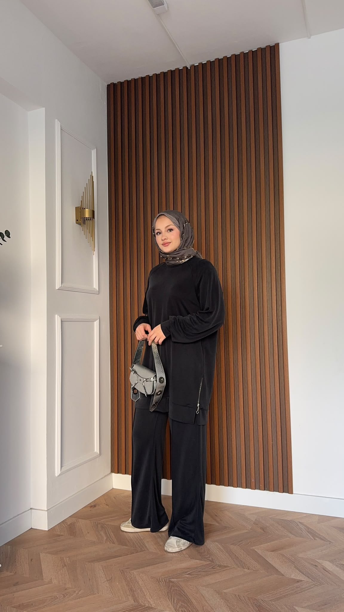 MEYSADESIGN PANTOLON TAKIM Yandan Fermuarlı Pike İkili Takım Siyah