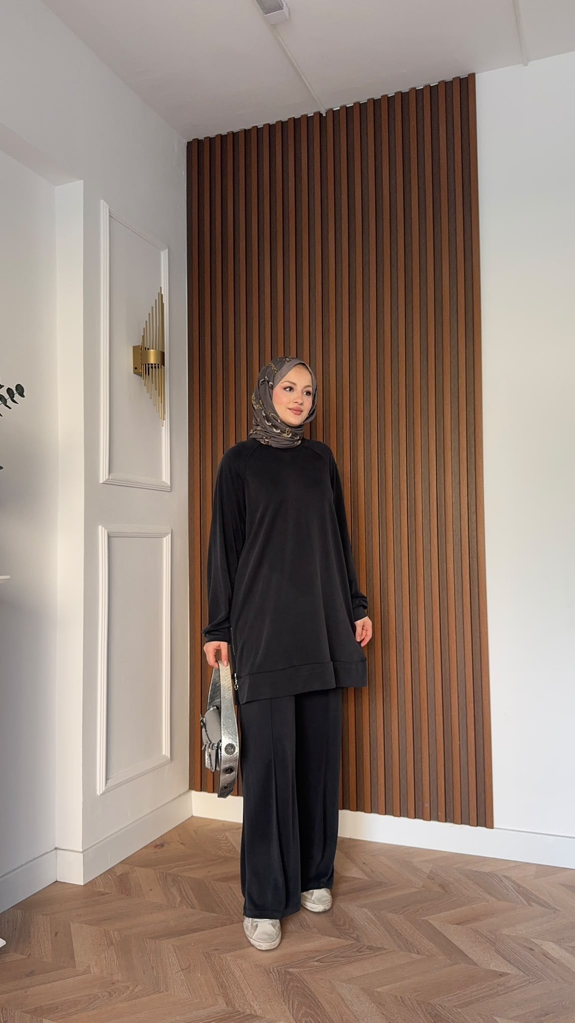 MEYSADESIGN PANTOLON TAKIM Yandan Fermuarlı Pike İkili Takım Siyah