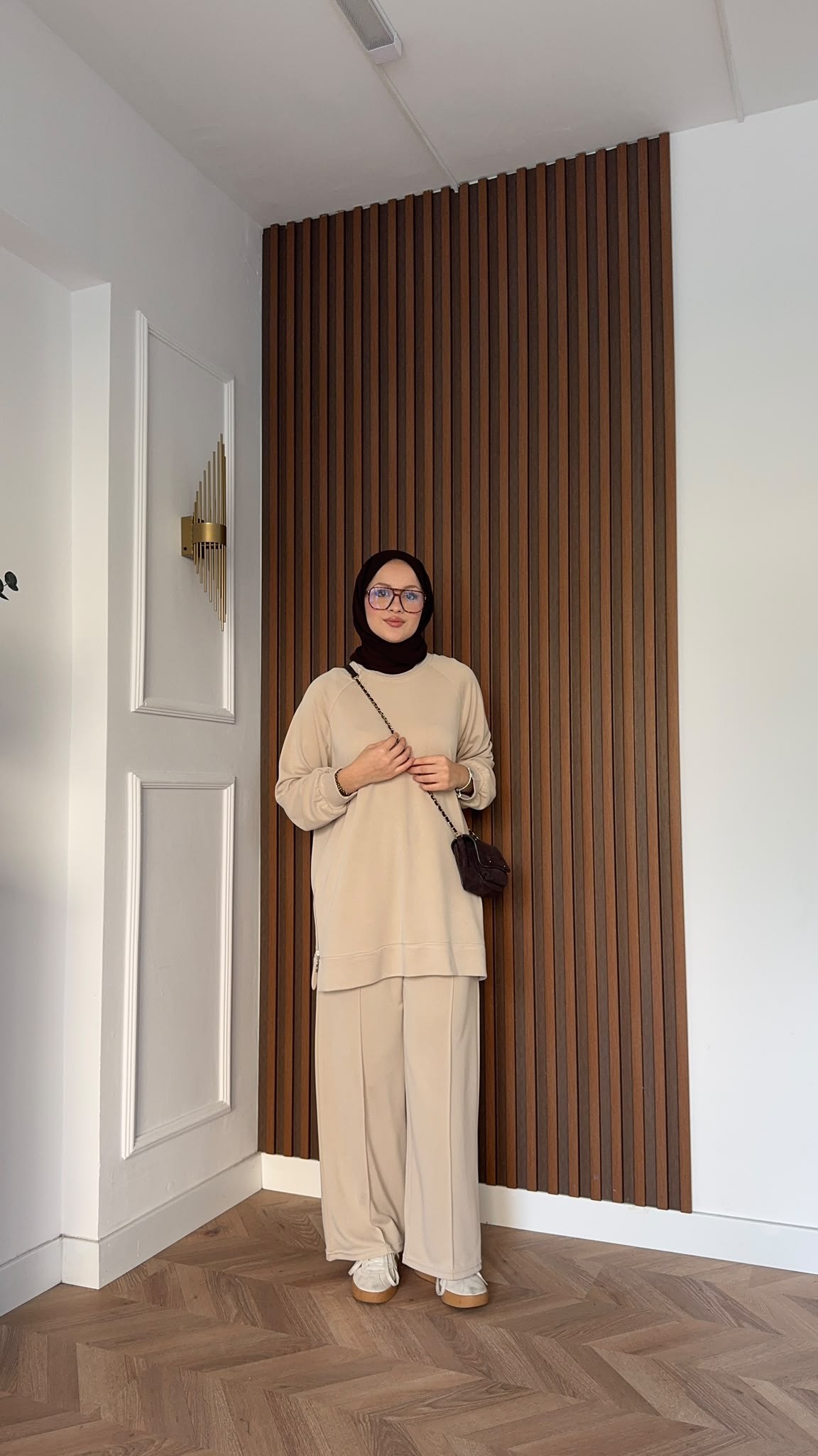 MEYSADESIGN PANTOLON TAKIM Yandan Fermuarlı Pike İkili Takım Bej