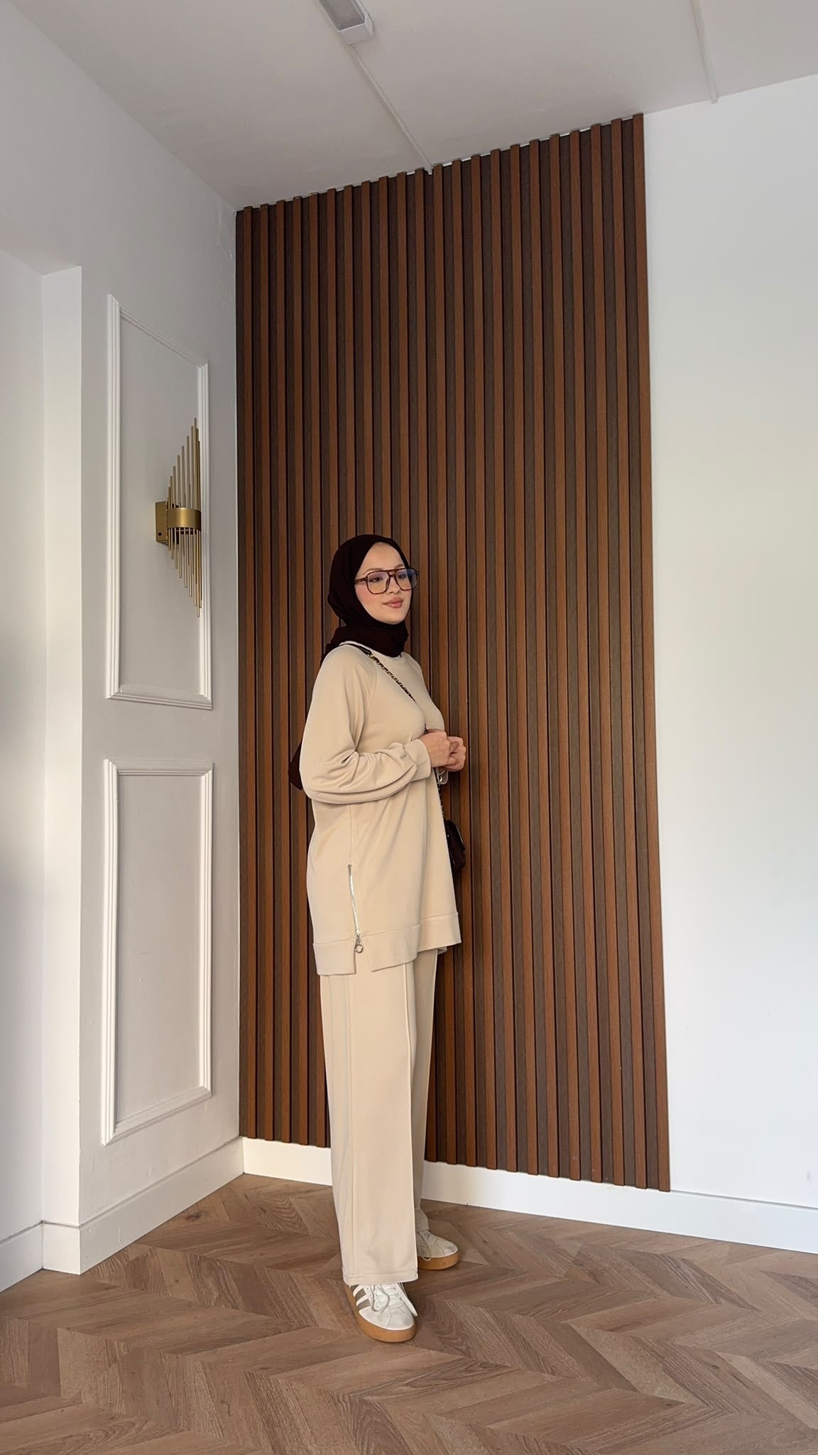 MEYSADESIGN PANTOLON TAKIM Yandan Fermuarlı Pike İkili Takım Bej