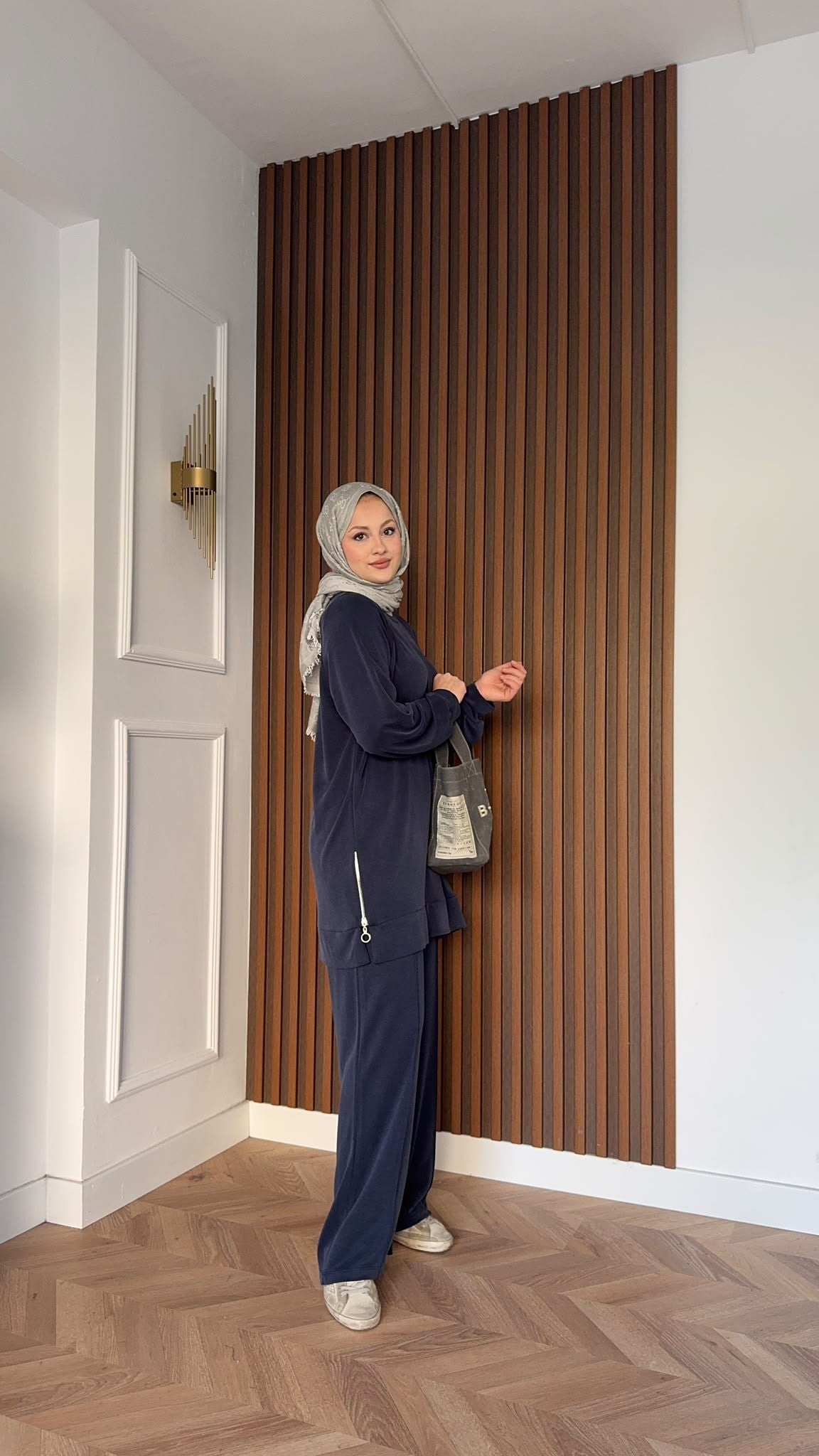 MEYSADESIGN PANTOLON TAKIM Yandan Fermuarlı Pike İkili Takım Lacivert